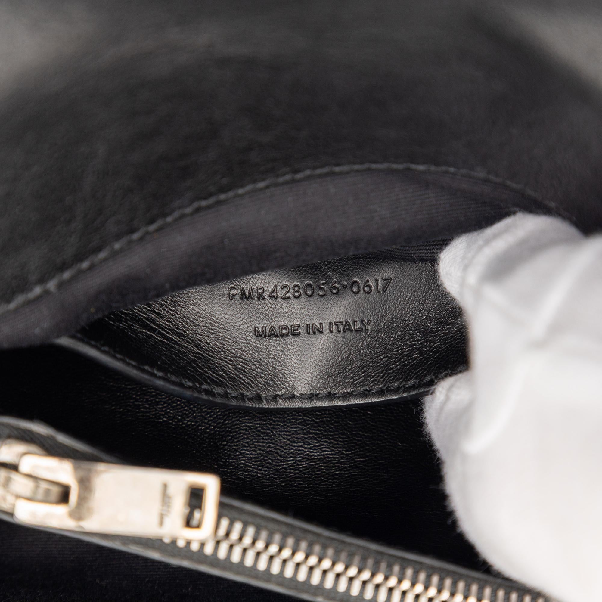 Saint Laurent Medium Metallic Chevron Sheepskin Monogram College Pins Satchel