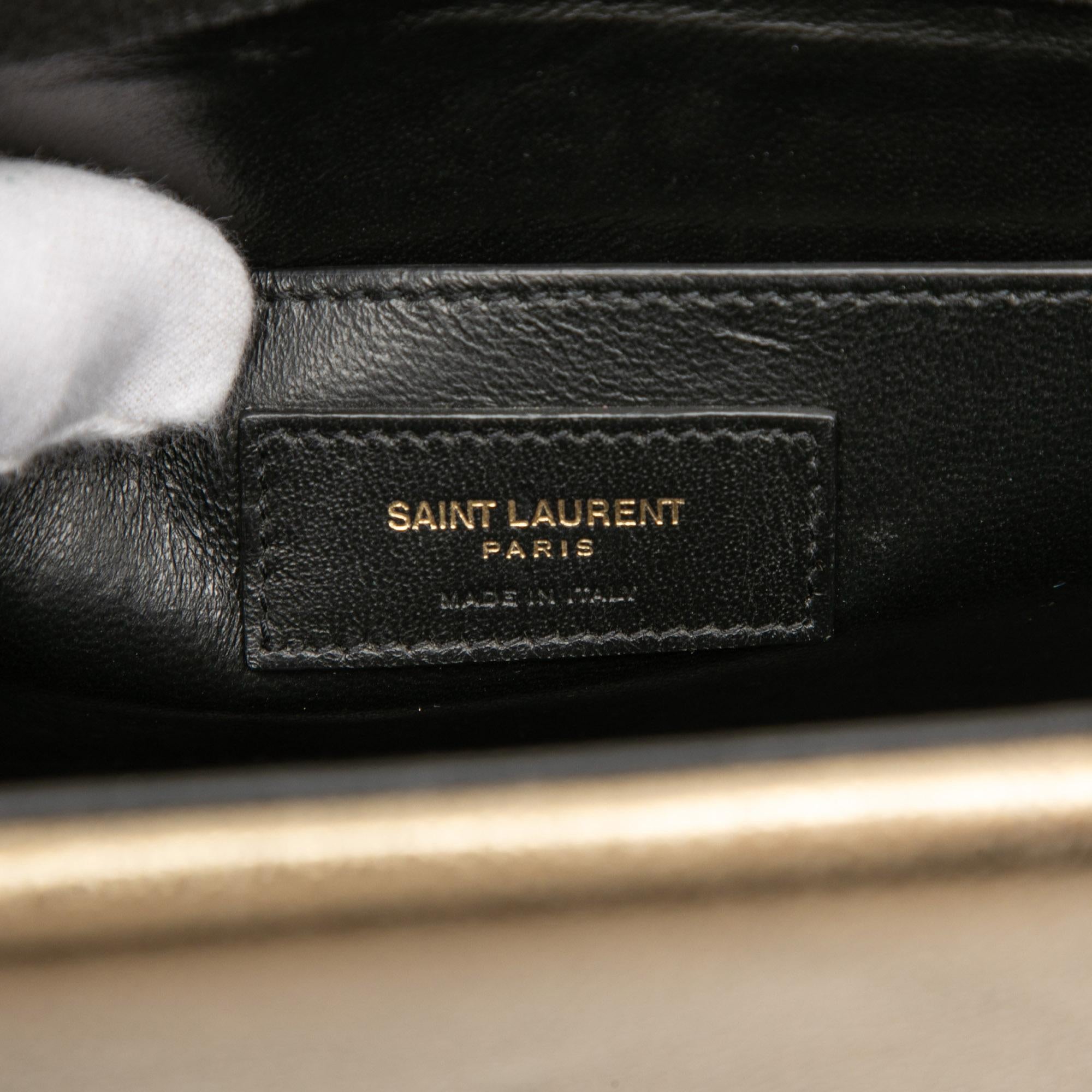 Saint Laurent Medium Metallic Leather Monogram Sulpice Crossbody
