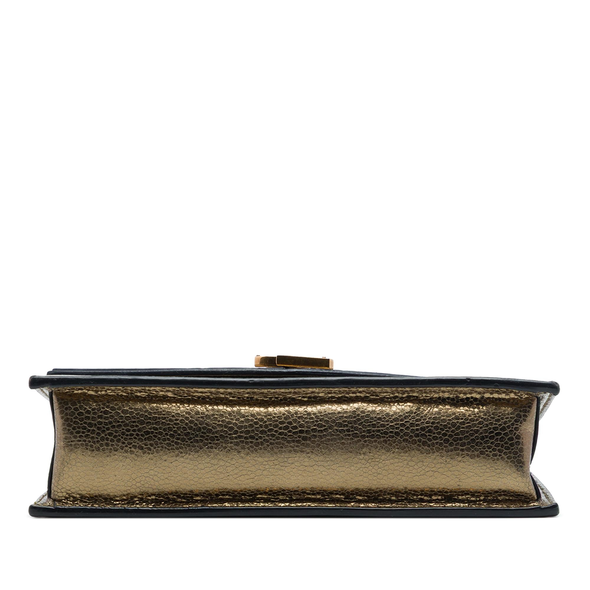 Saint Laurent Medium Metallic Leather Monogram Sulpice Crossbody