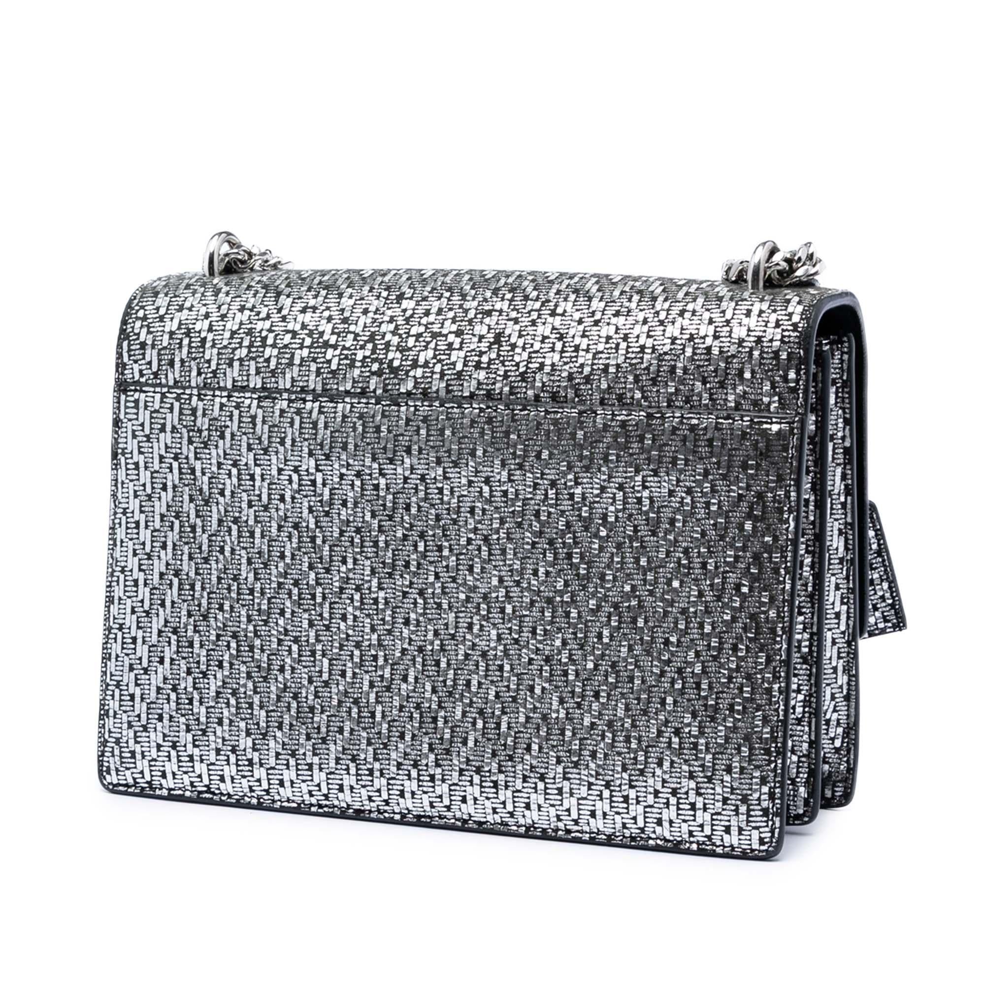 Saint Laurent Medium Metallic Woven Leather Monogram Sunset Crossbody