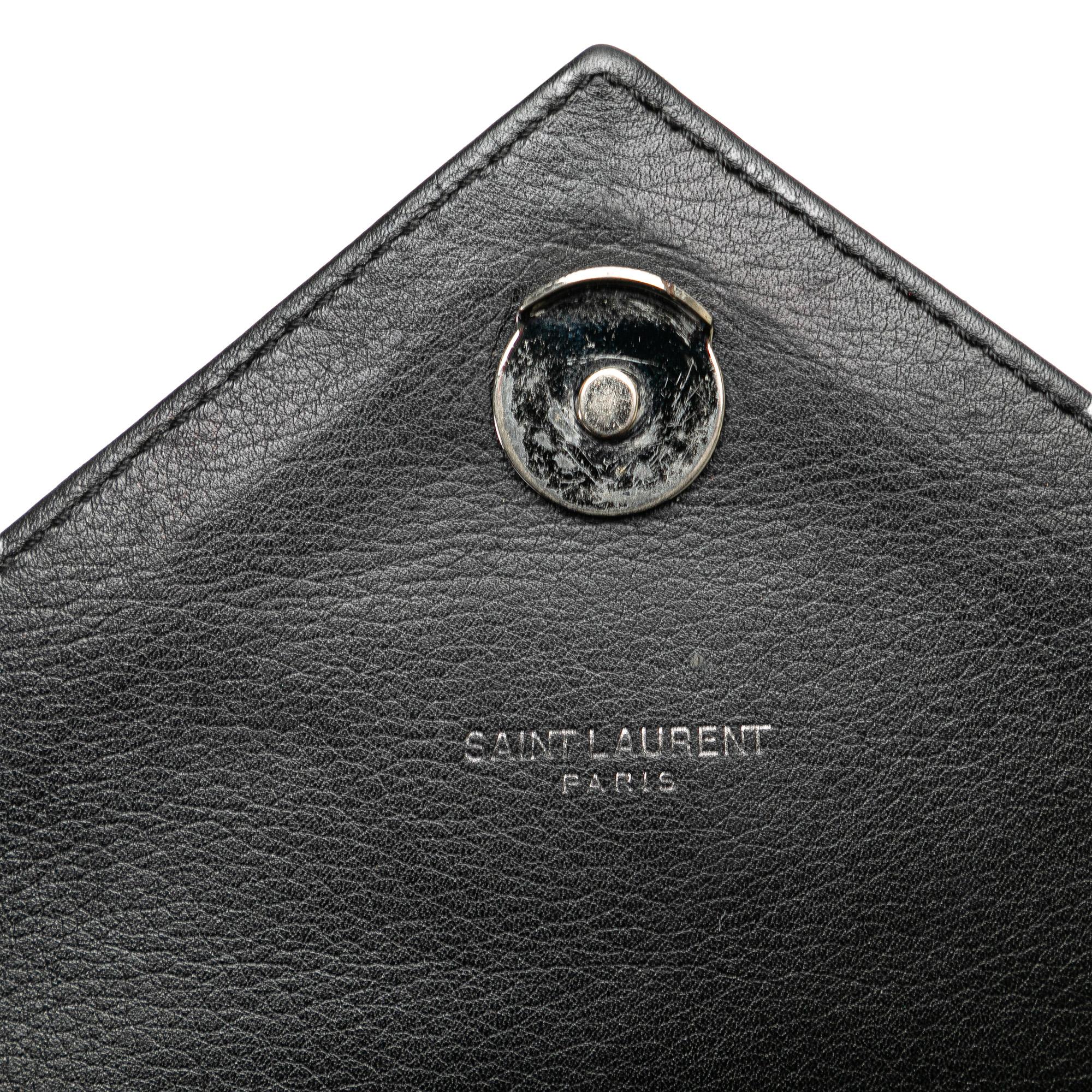 Saint Laurent Medium Monogram Heart Patchwork Chain Wallet