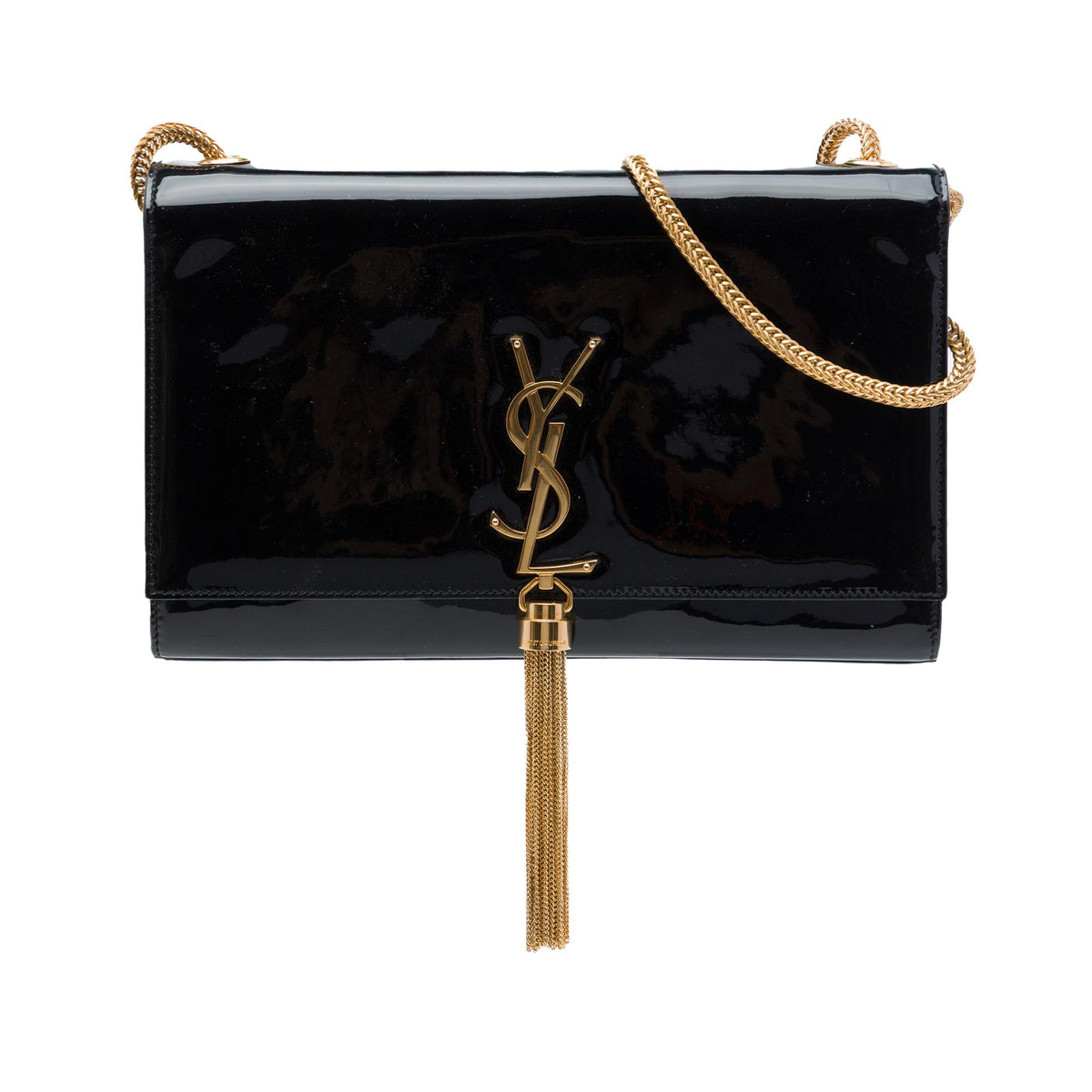 Saint Laurent Medium Patent Classic Monogram Kate Tassel Crossbody