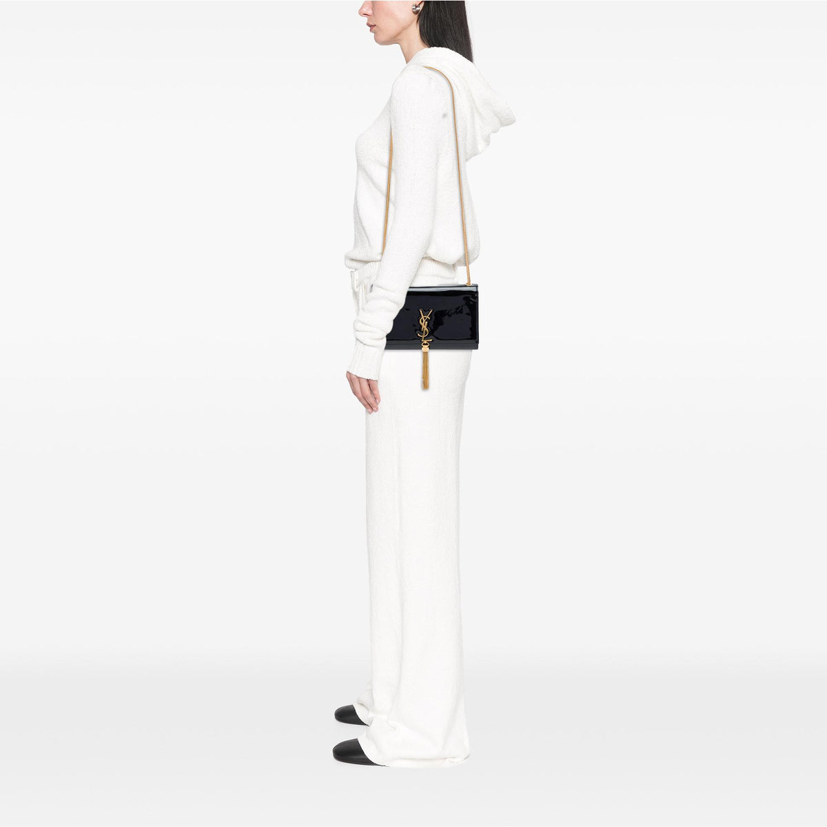 Saint Laurent Medium Patent Classic Monogram Kate Tassel Crossbody