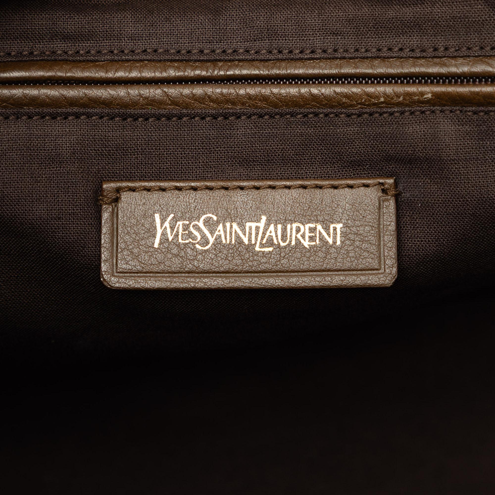 Saint Laurent Medium Perforated Metallic Leather Cabas Chyc Tote