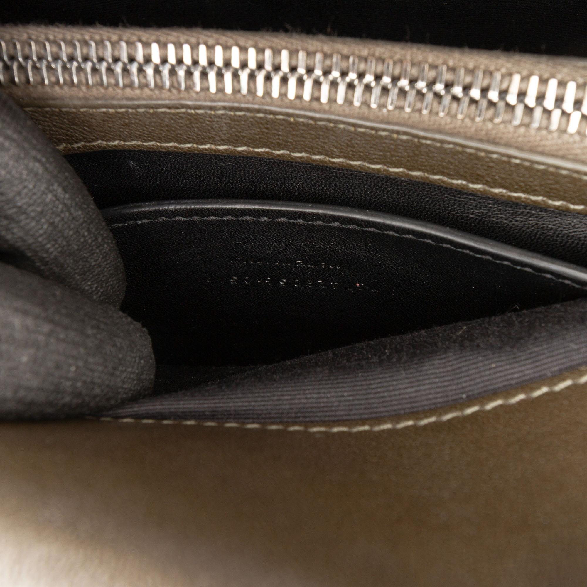 Saint Laurent Medium Quilted Chevron Sheepskin College Satchel