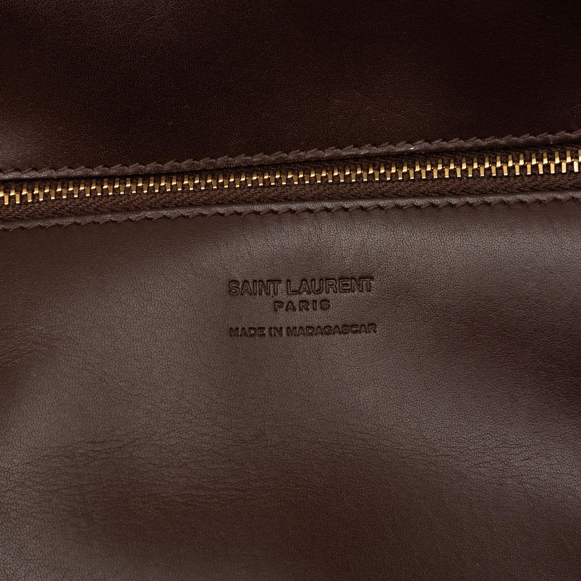 Saint Laurent Medium Raffia Panier Basket Shopper Tote