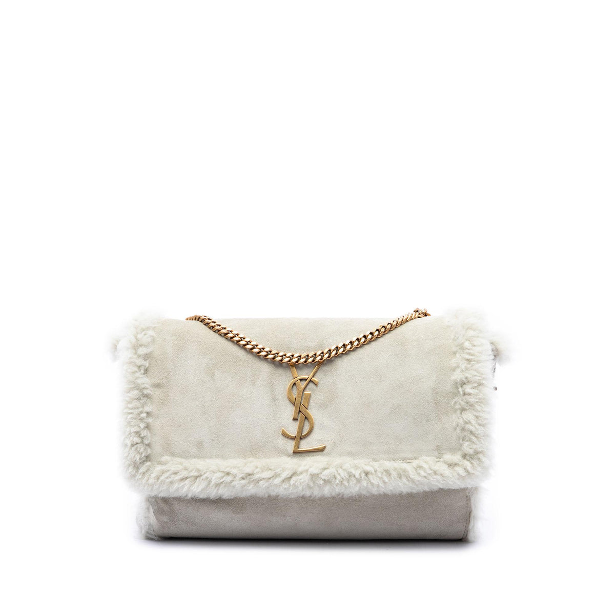 Saint Laurent Medium Shearling Monogram Kate Reversible Shoulder Bag