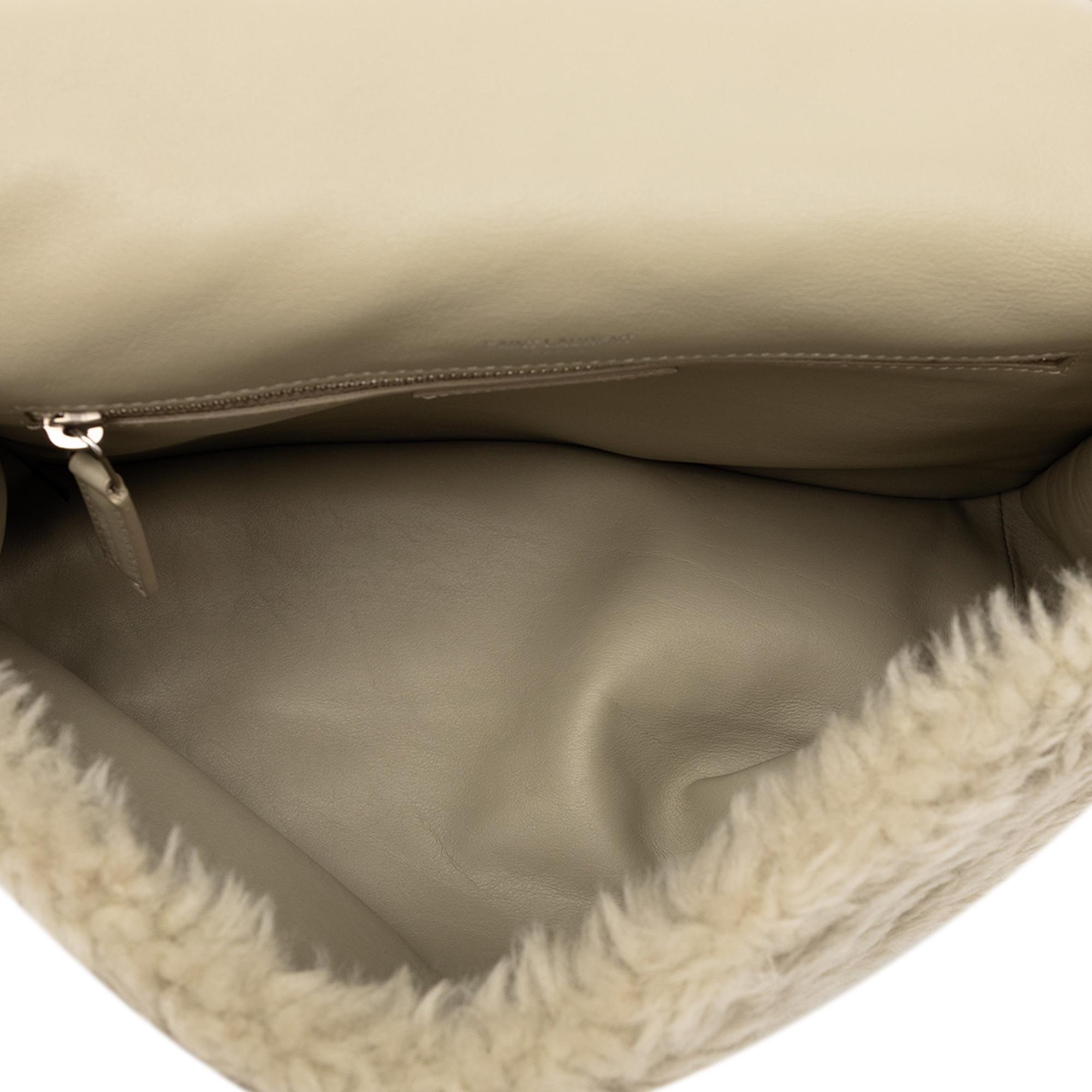 Saint Laurent Medium Shearling Niki Shoulder Bag
