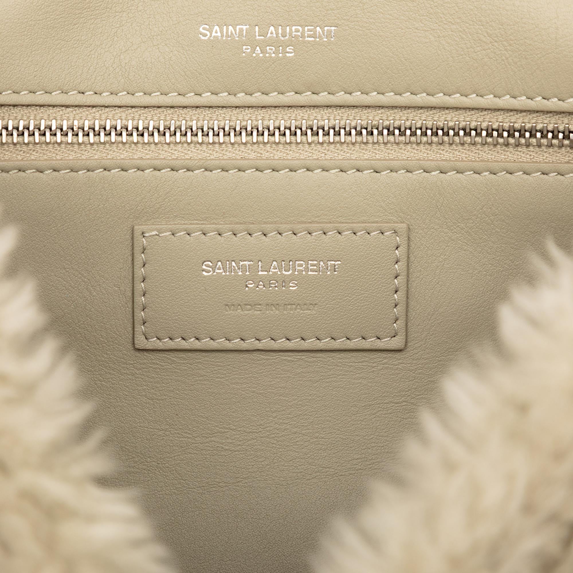 Saint Laurent Medium Shearling Niki Shoulder Bag