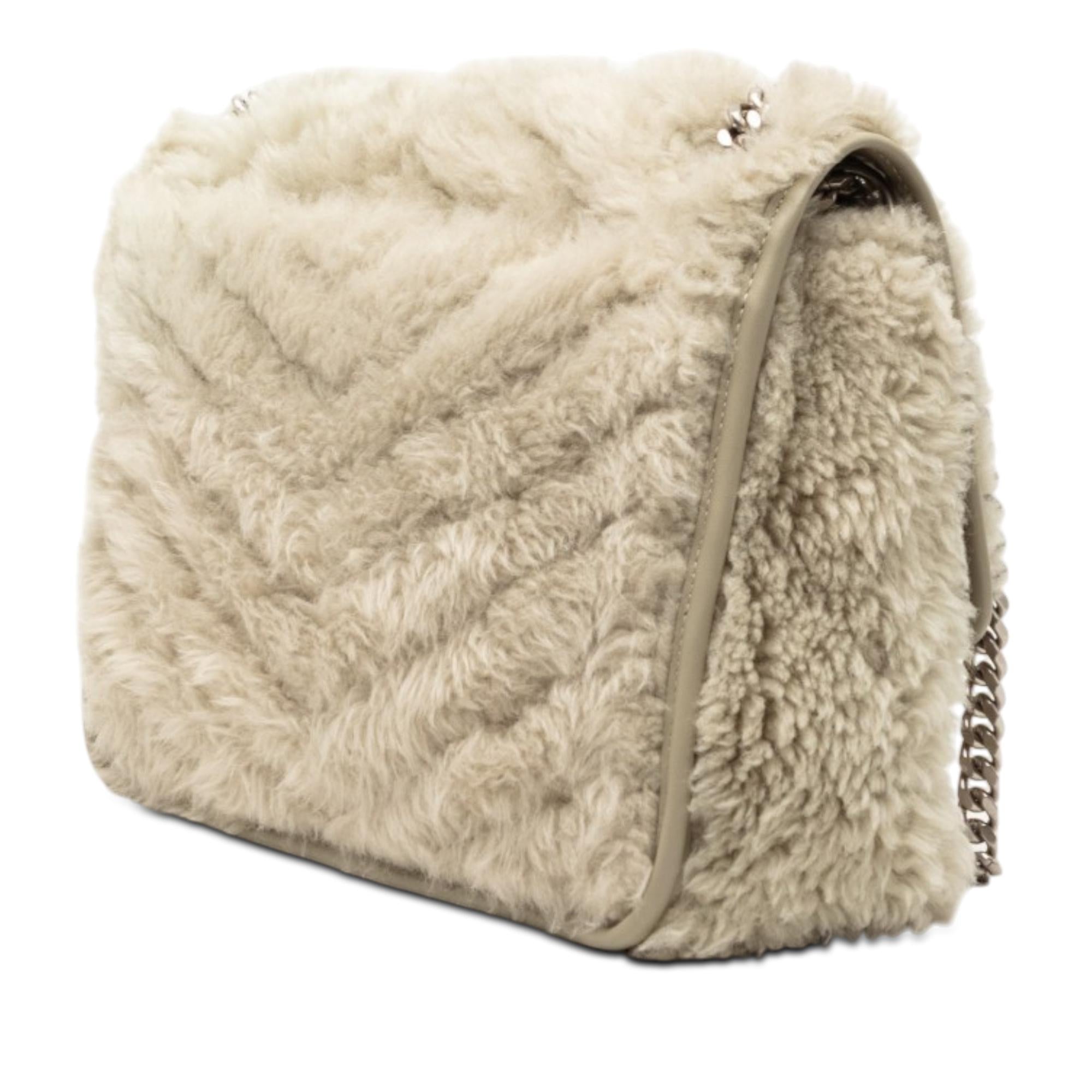Saint Laurent Medium Shearling Niki Shoulder Bag