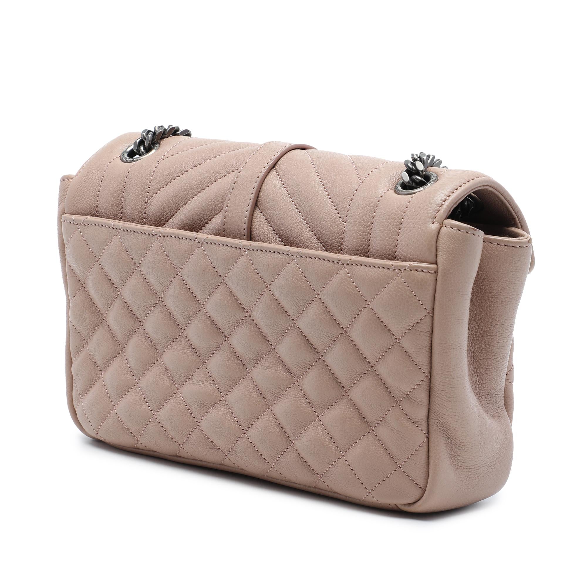 Saint Laurent Medium Sheepskin Triquilt Monogram College Bag