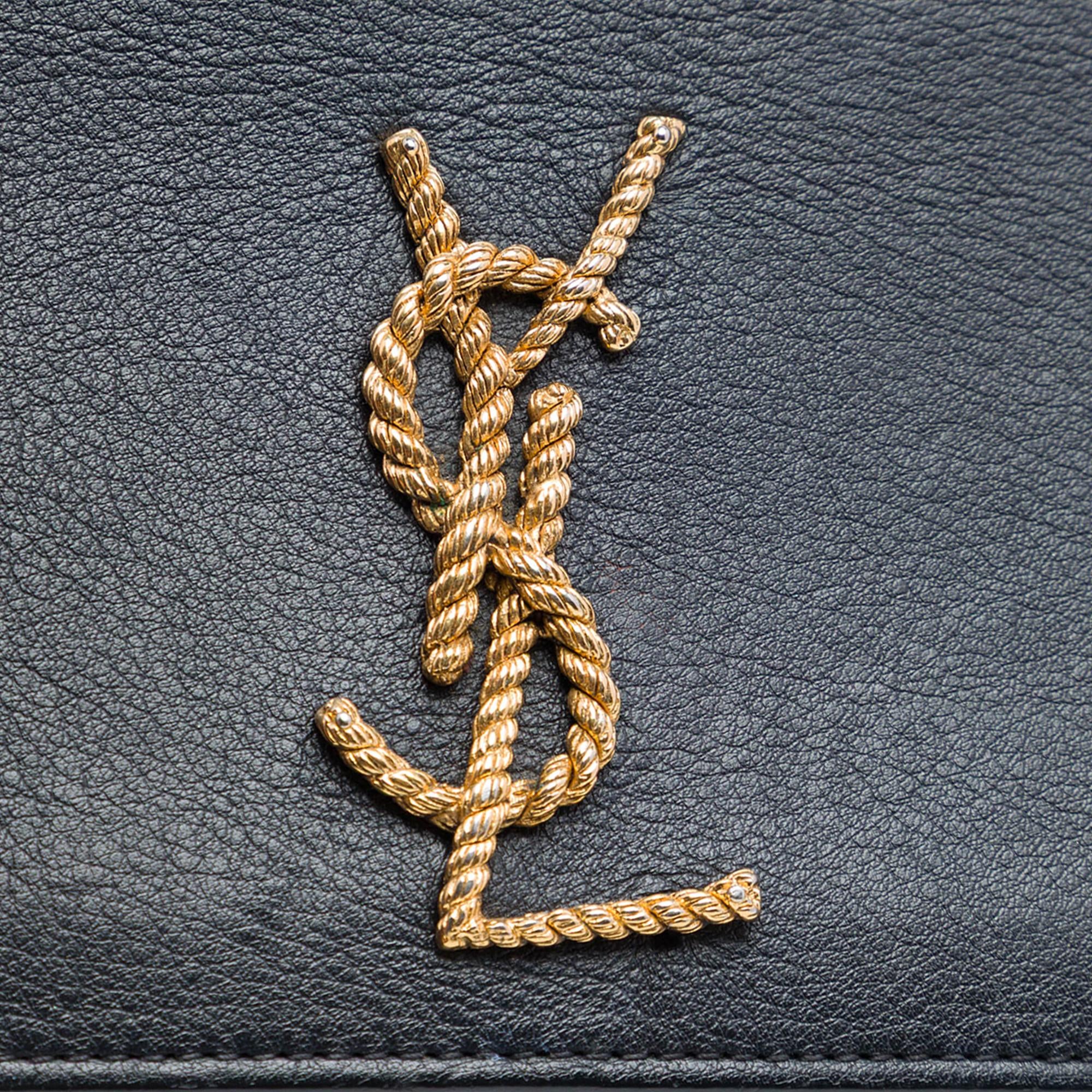 Saint Laurent Medium Smooth Calfskin Braided Monogram Kate Crossbody