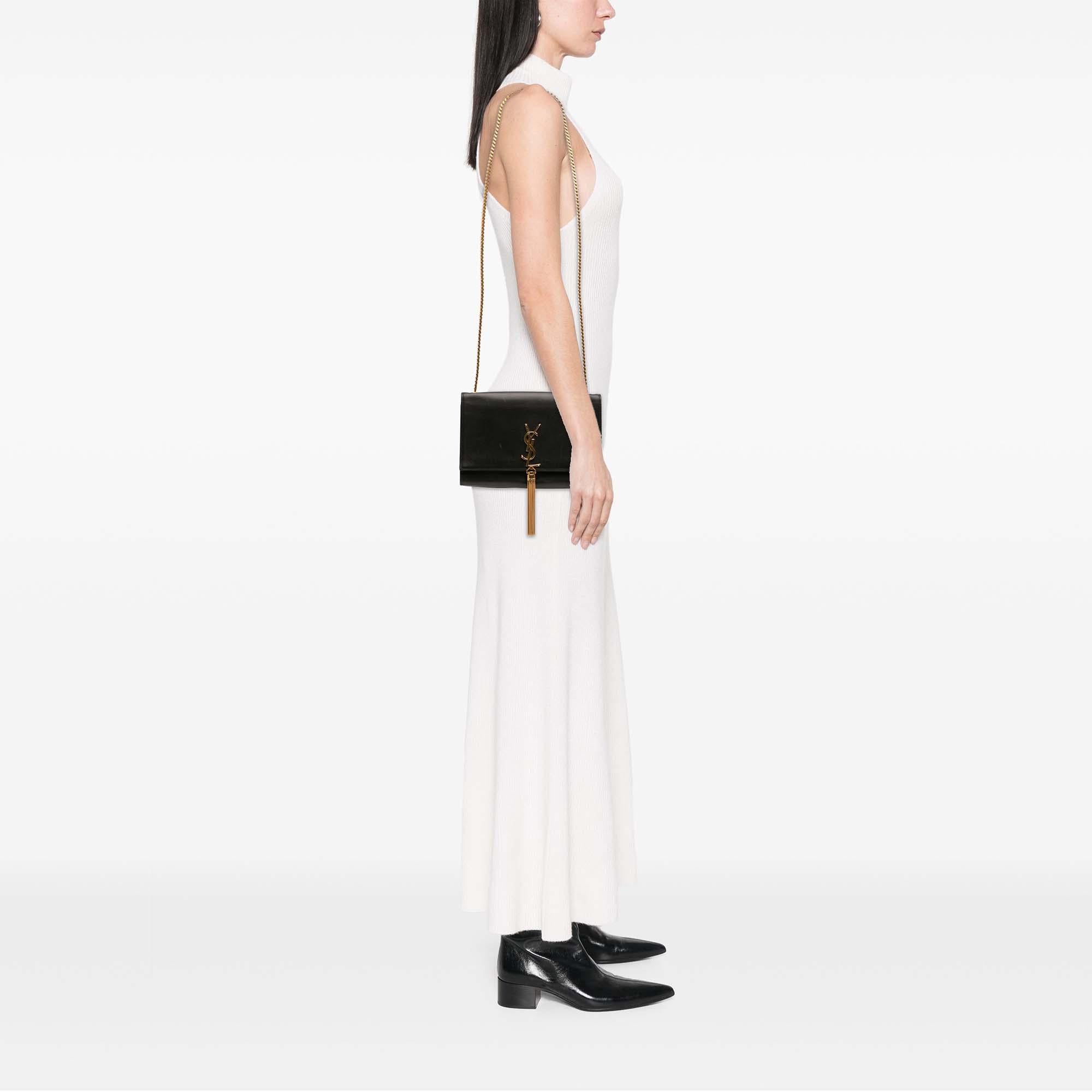 Saint Laurent Medium Smooth Calfskin Classic Monogram Kate Tassel Crossbody