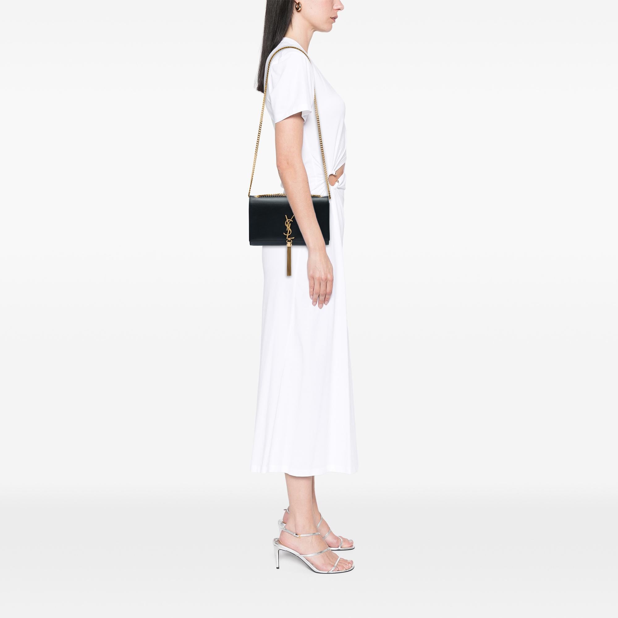 Saint Laurent Medium Smooth Calfskin Classic Monogram Kate Tassel Crossbody
