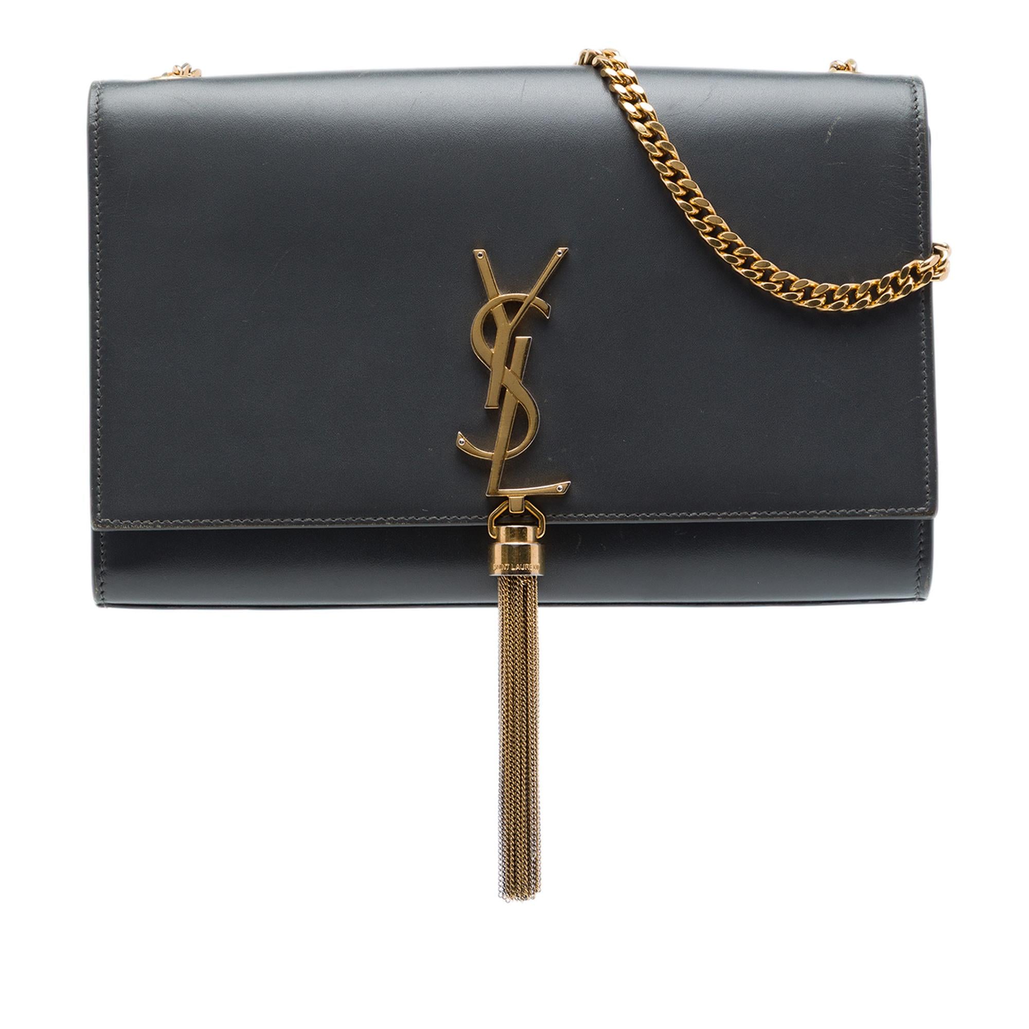 Saint Laurent Medium Smooth Calfskin Classic Monogram Kate Tassel Crossbody