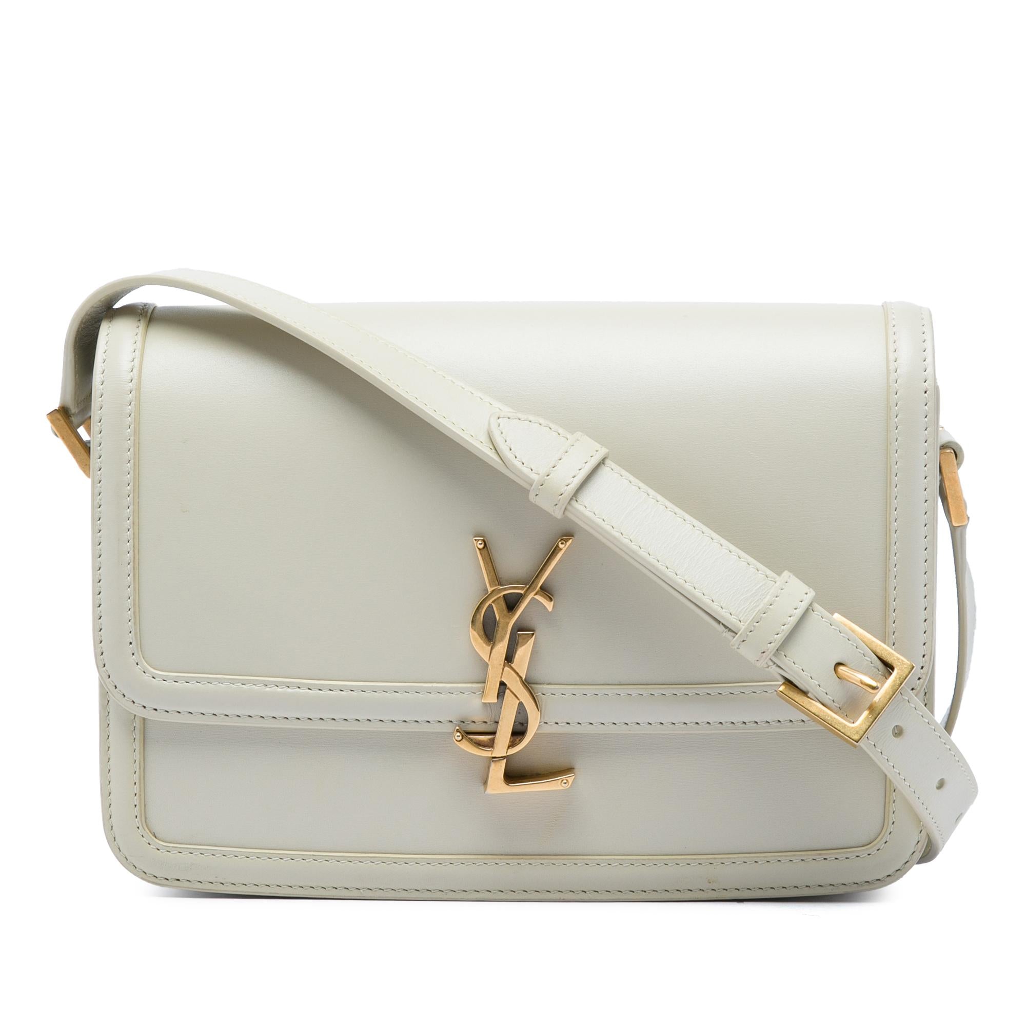 Saint Laurent Medium Smooth Calfskin Solferino Satchel In Box