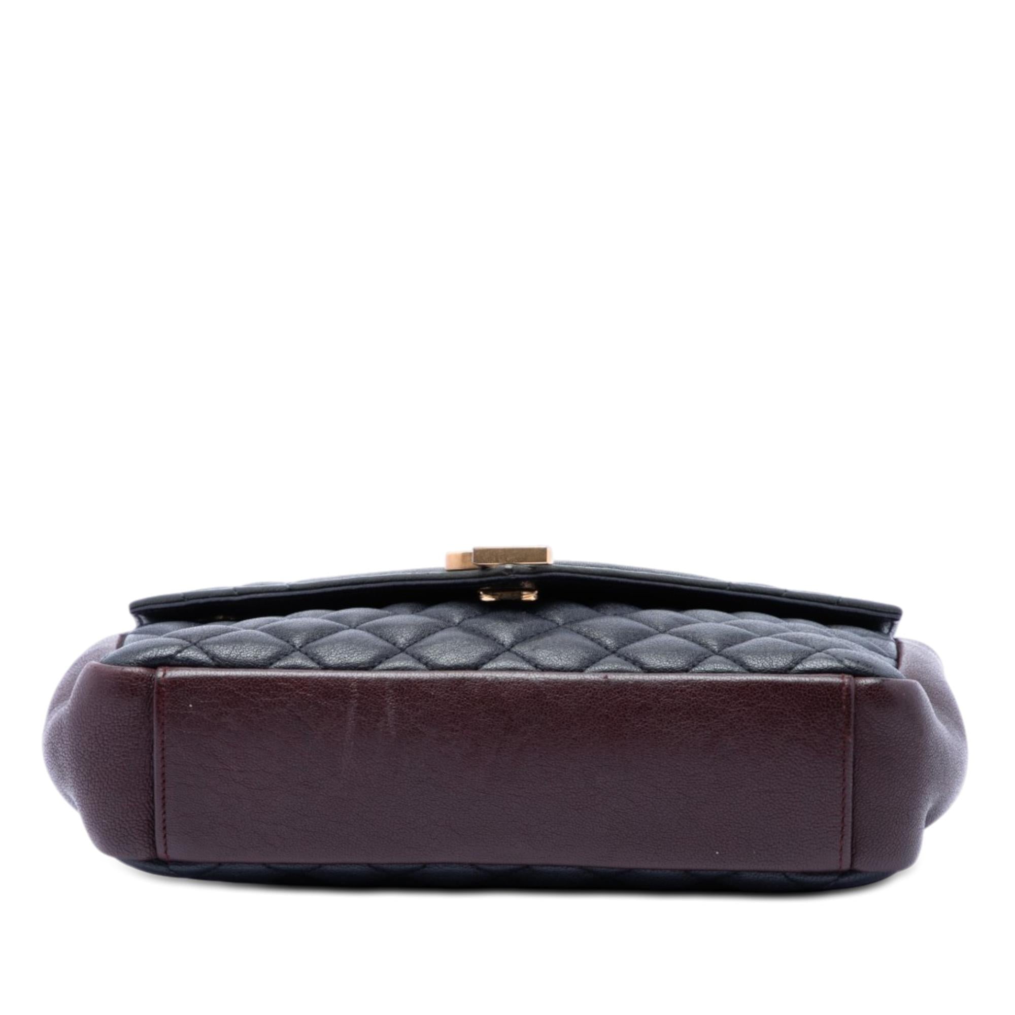 Saint Laurent Medium Triquilt Tricolor Sheepskin Monogram College Bag