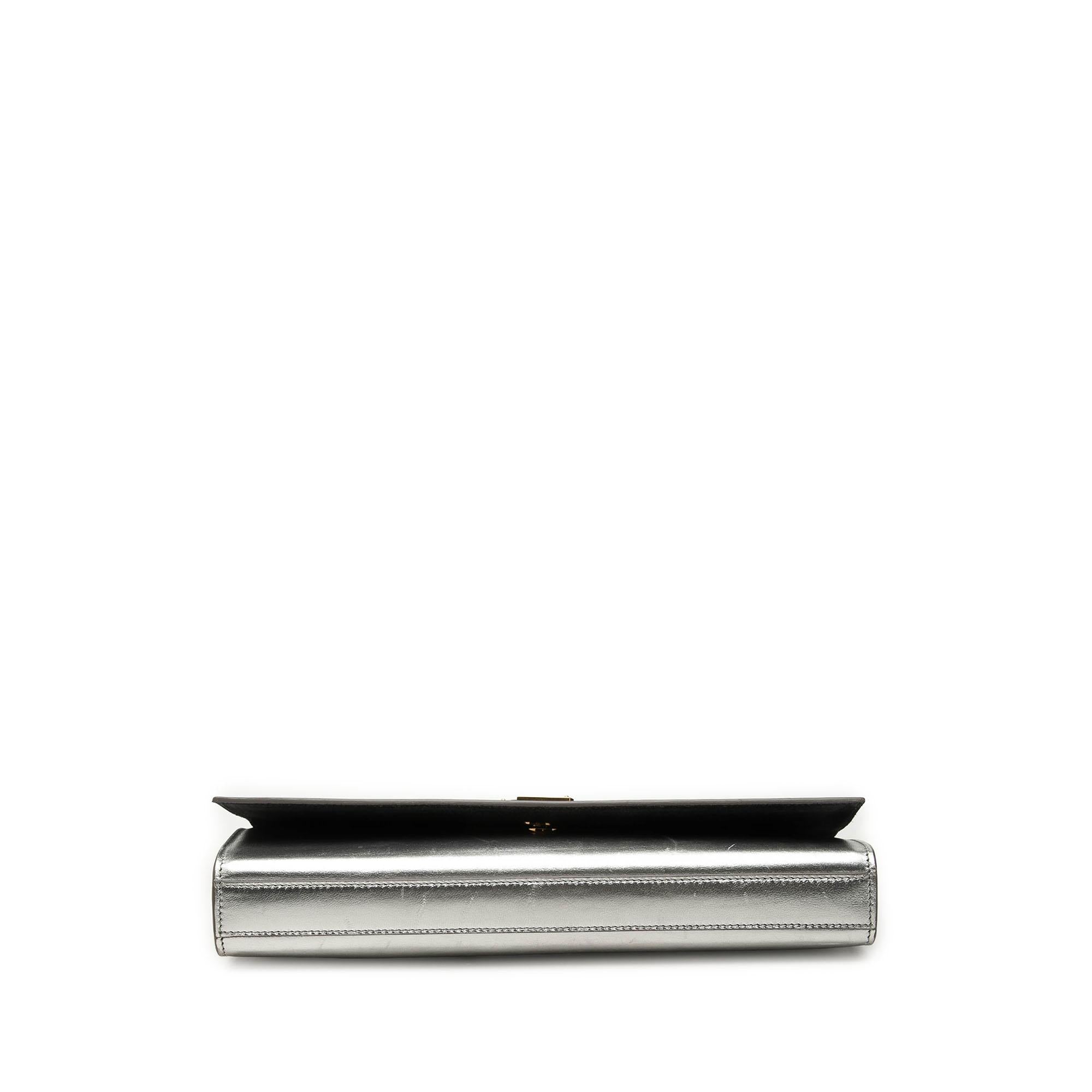 Saint Laurent Metallic Calfskin Cassandre Clutch