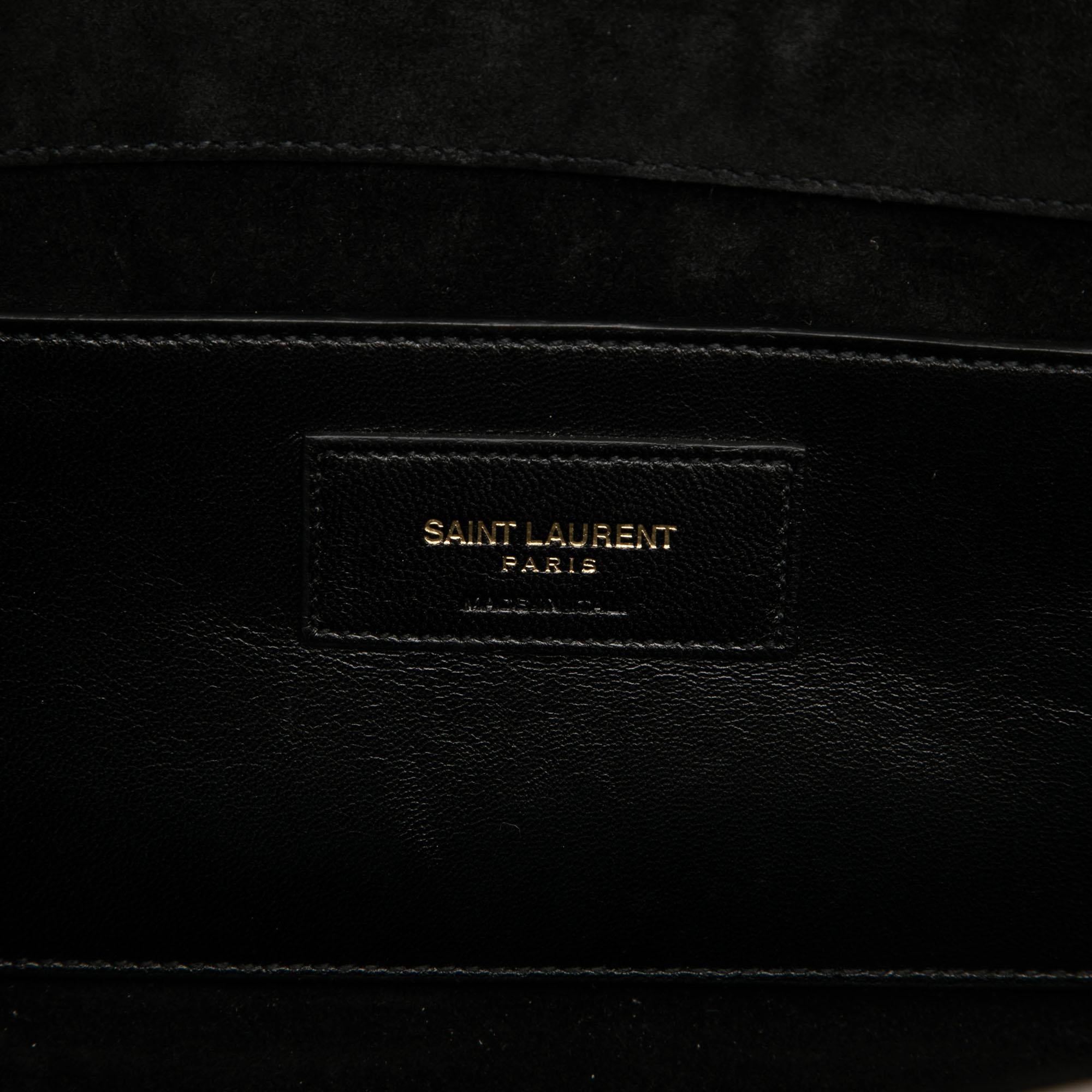 Saint Laurent Metallic Calfskin Cassandre Clutch