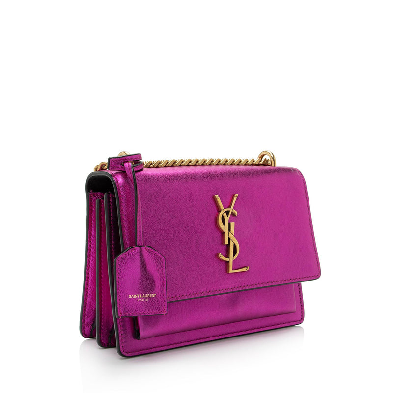 Yves Saint Laurent Monogram Sunset Medium Leather Shoulder Bag Pink