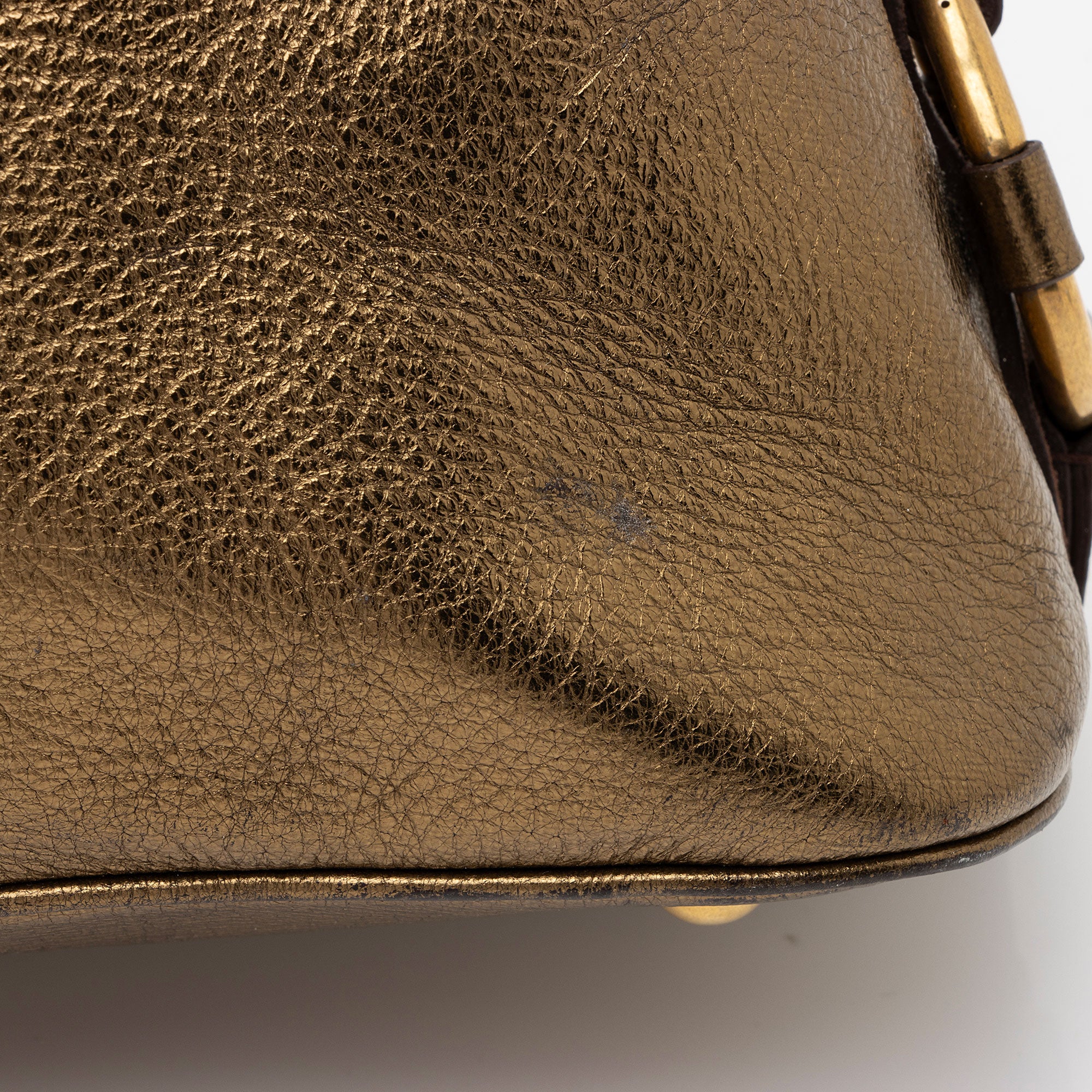 Saint Laurent Metallic Calfskin Muse Large Satchel (SHF-hk5NIK)