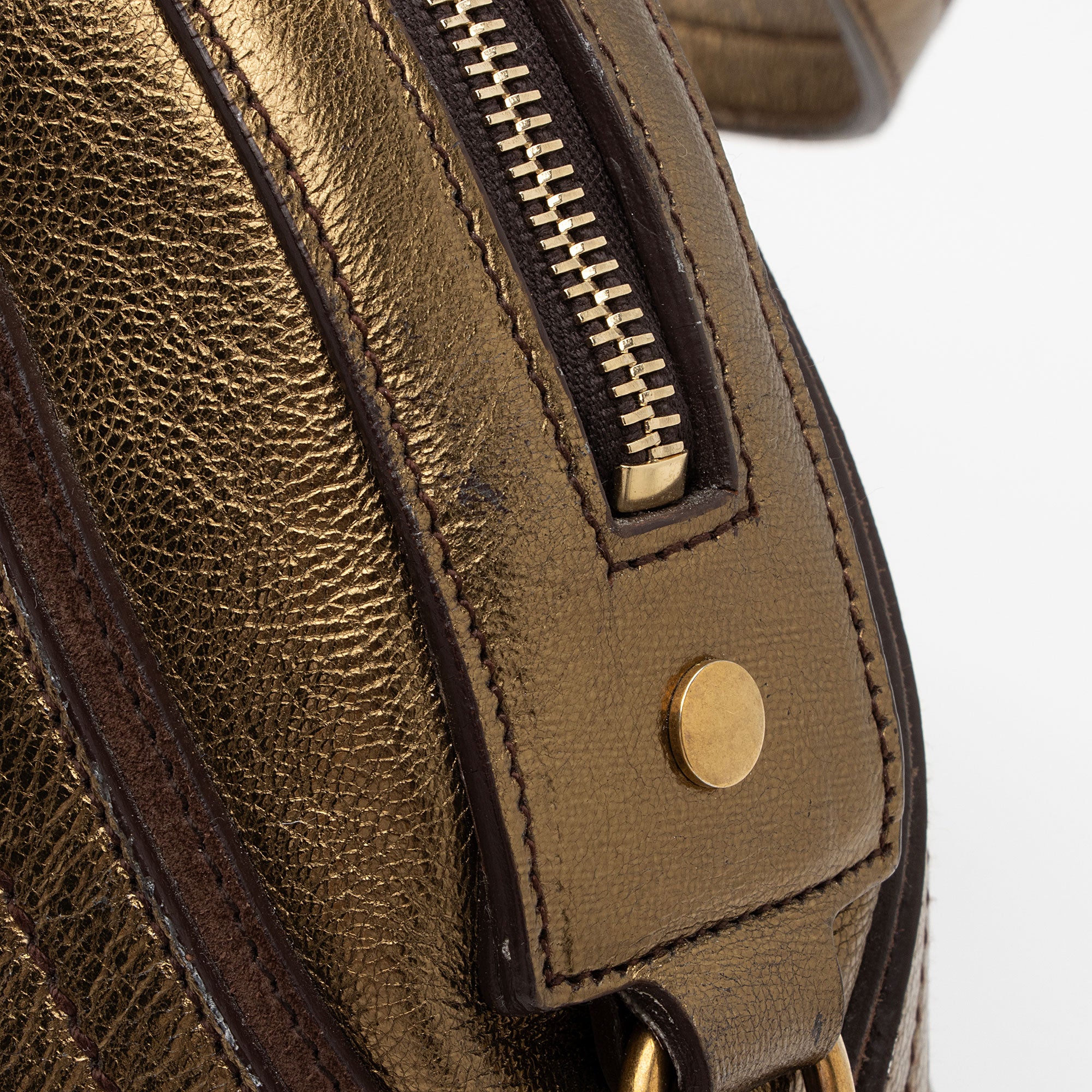 Saint Laurent Metallic Calfskin Muse Large Satchel (SHF-hk5NIK)