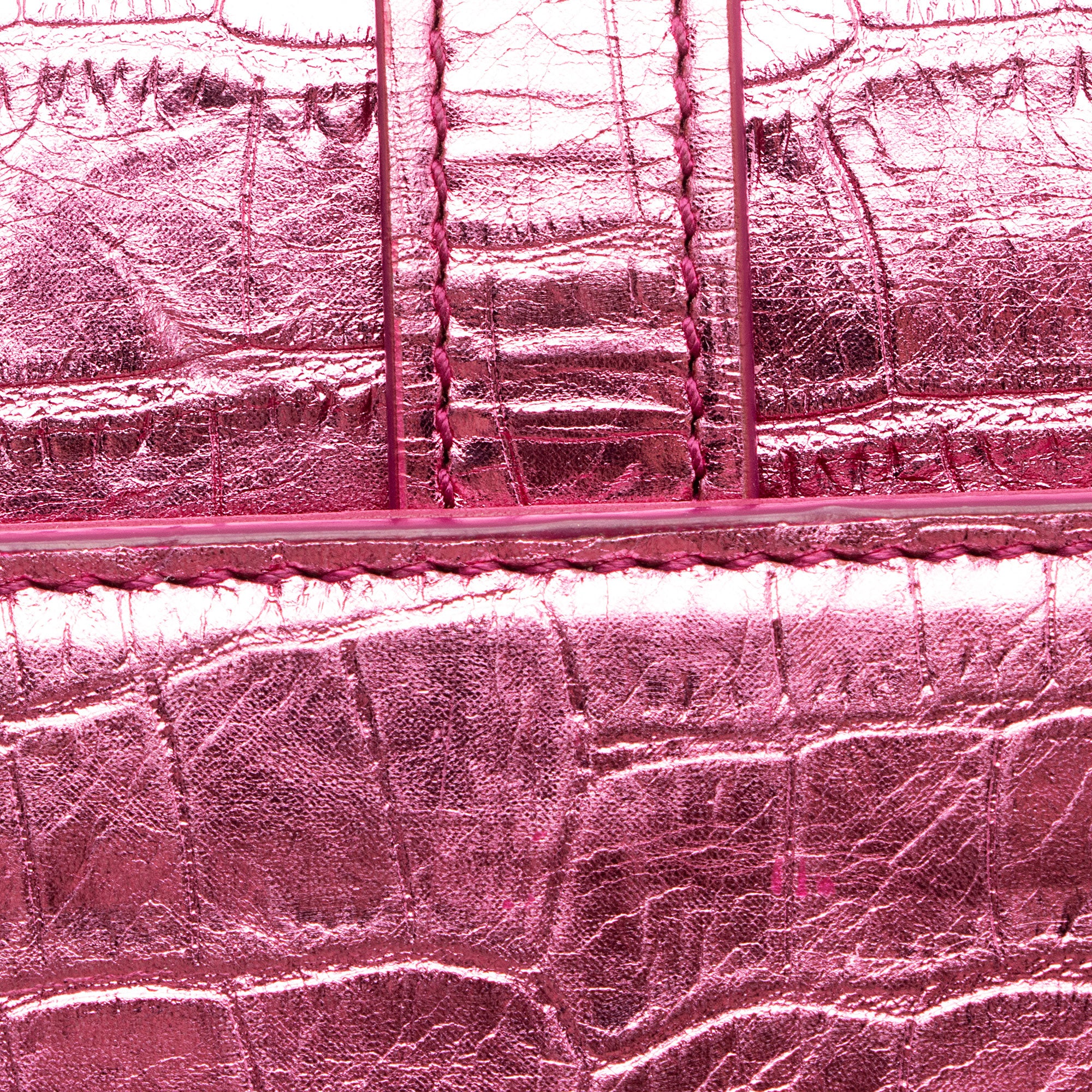 Saint Laurent Metallic Croc Embossed Leather Monogram Small Envelope Bag
