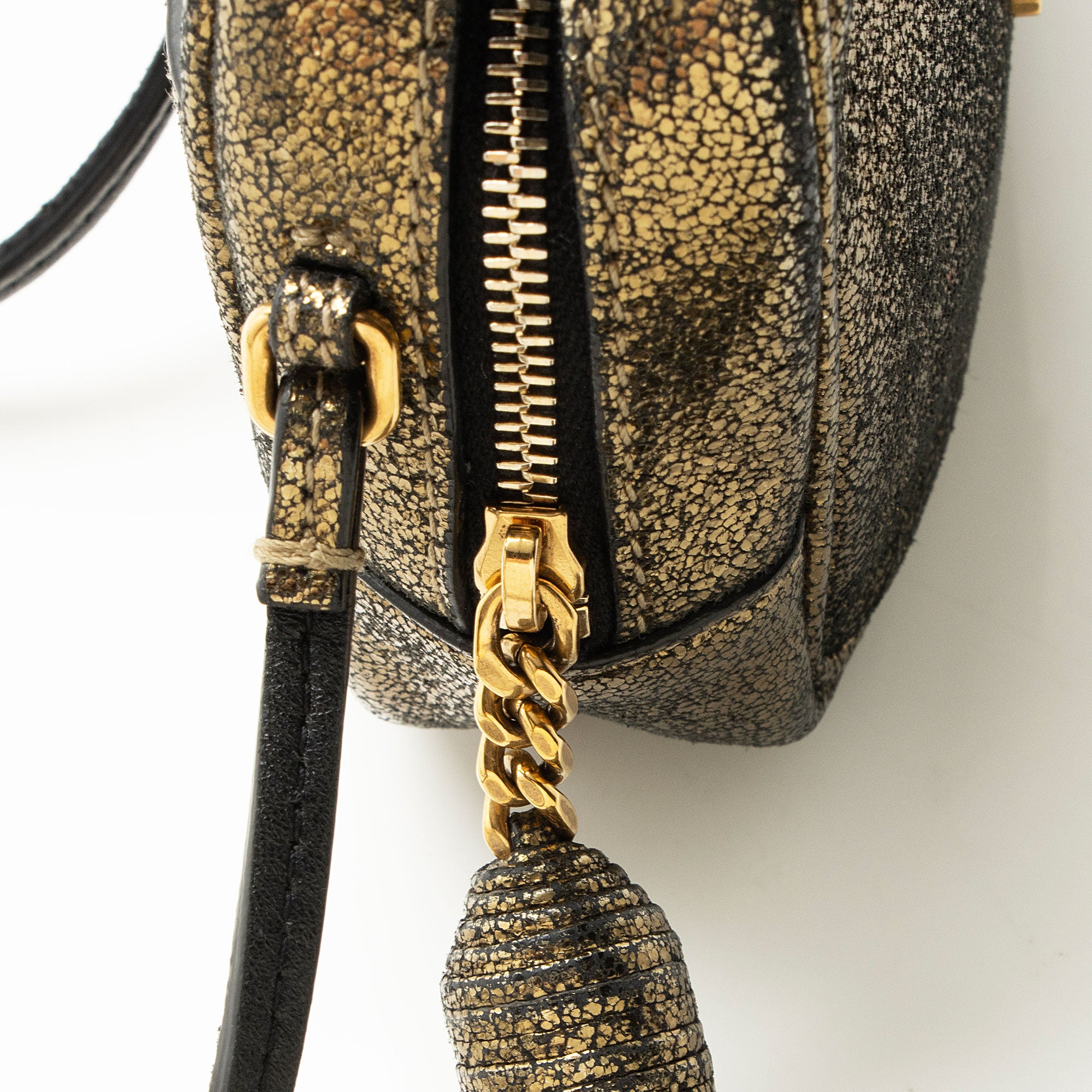 Saint Laurent Metallic Leather Blogger Bag