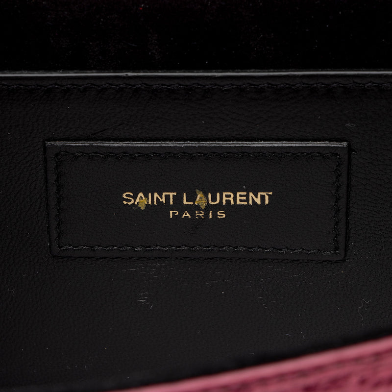 Saint Laurent Metallic Leather Monogram Kate Clutch (SHF-LgZdJZ)