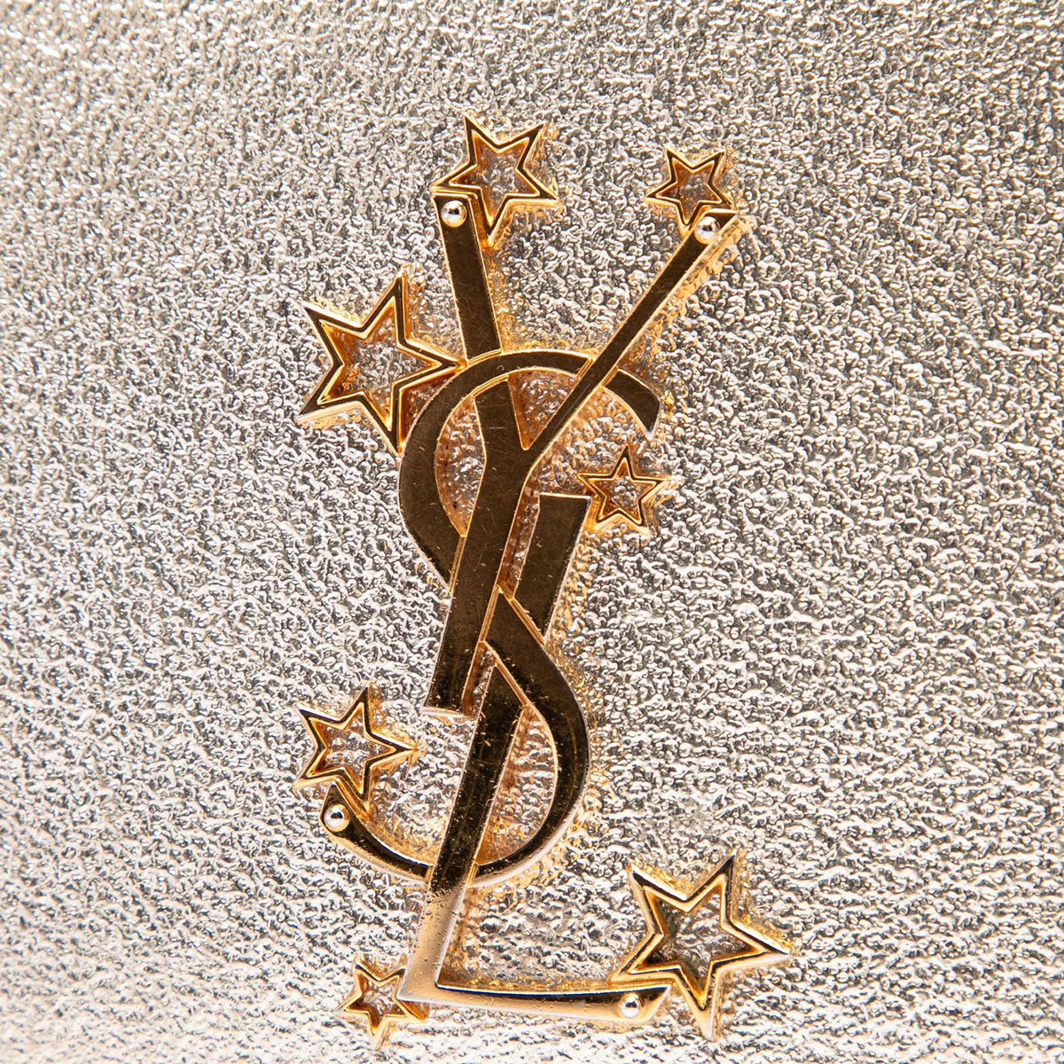 Saint Laurent Metallic Textured Calfskin Star Monogram Kate Crossbody