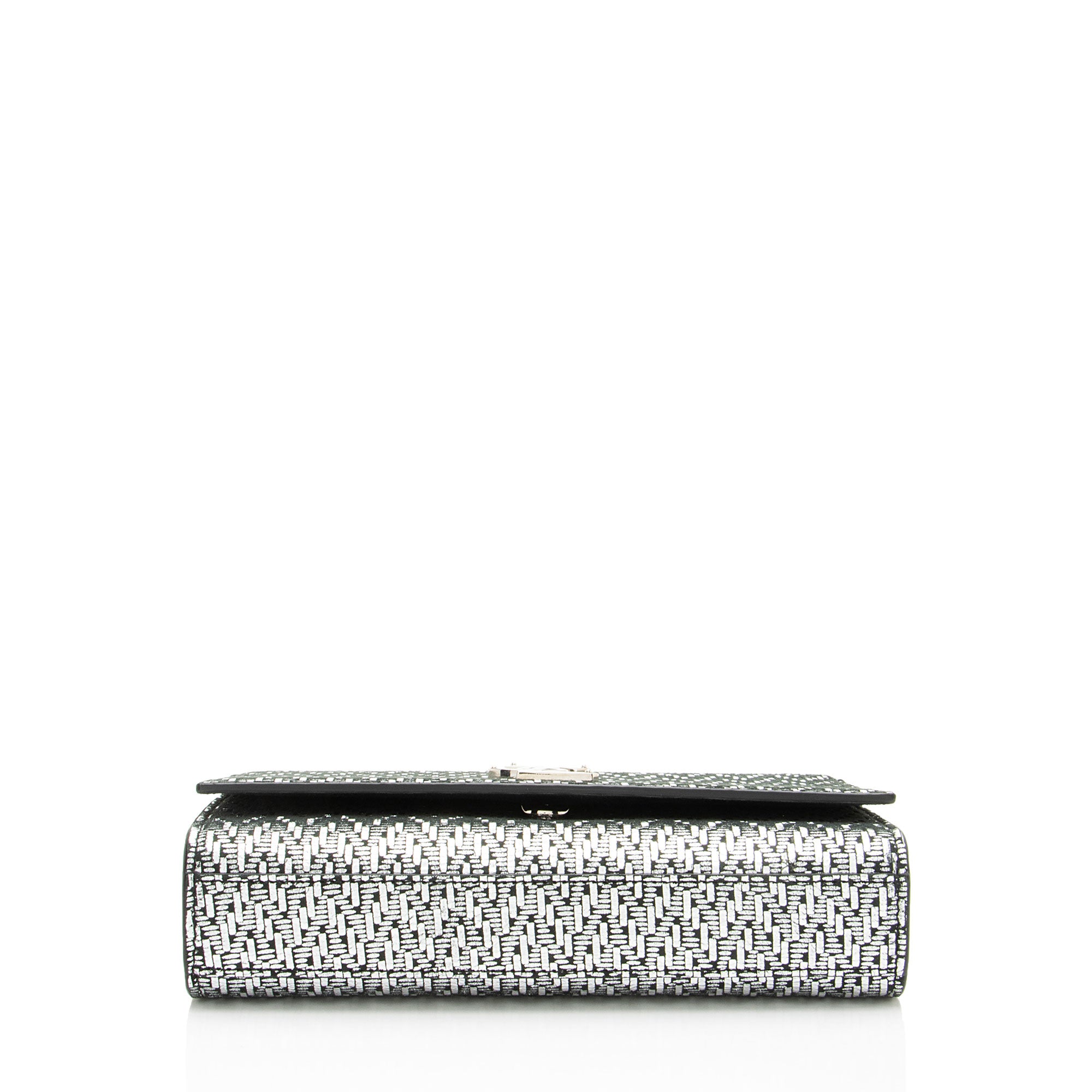 Saint Laurent Metallic Woven Leather Monogram Kate Small Shoulder Bag