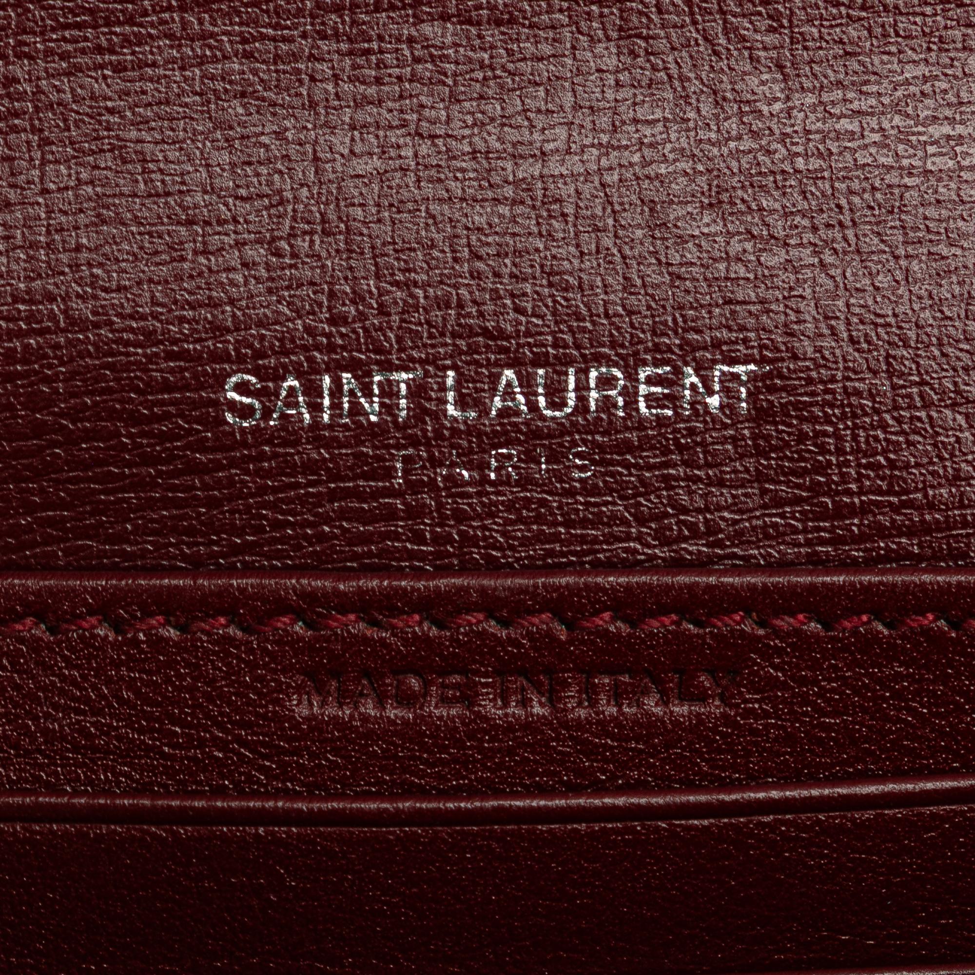 Saint Laurent Mini Calfskin Monogram Sunset Wallet on Chain
