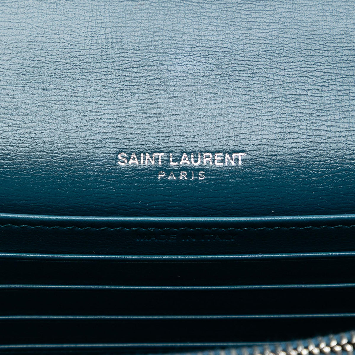Saint Laurent Mini Calfskin Monogram Sunset Wallet on Chain
