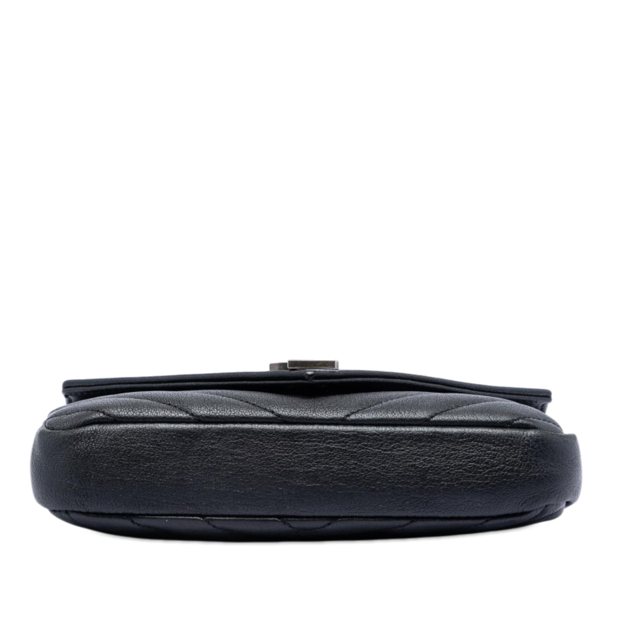 Saint Laurent Mini Chevron Sheepskin Monogram College Satchel