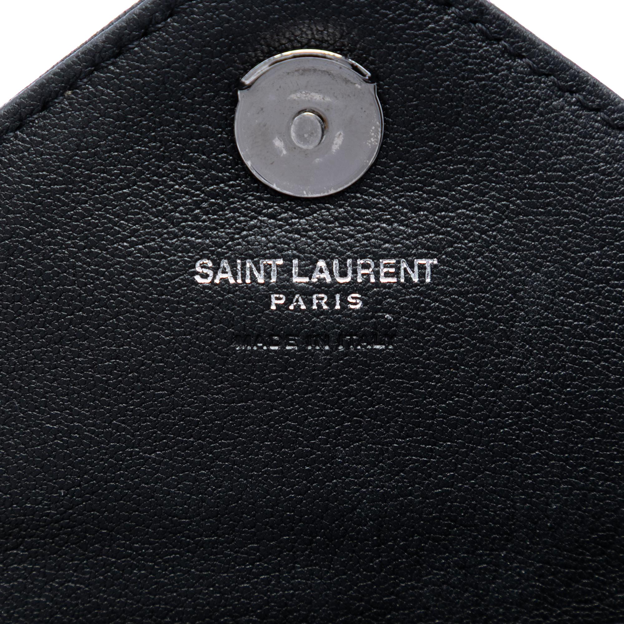 Saint Laurent Mini Chevron Sheepskin Monogram College Satchel