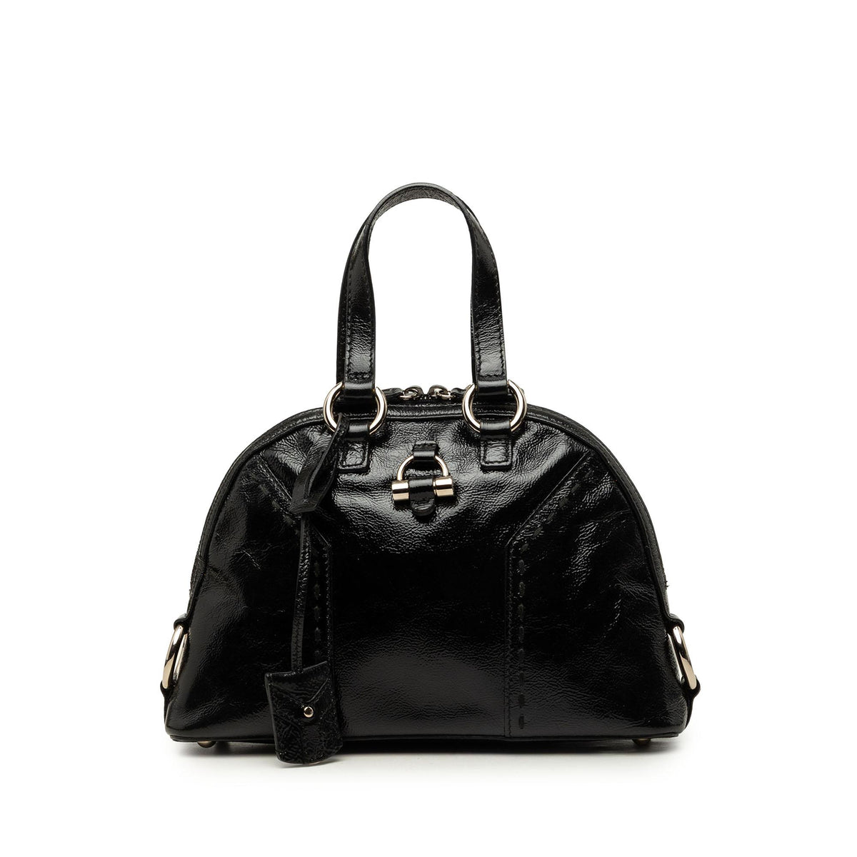 Saint Laurent Mini Crinkled Patent Muse Handbag