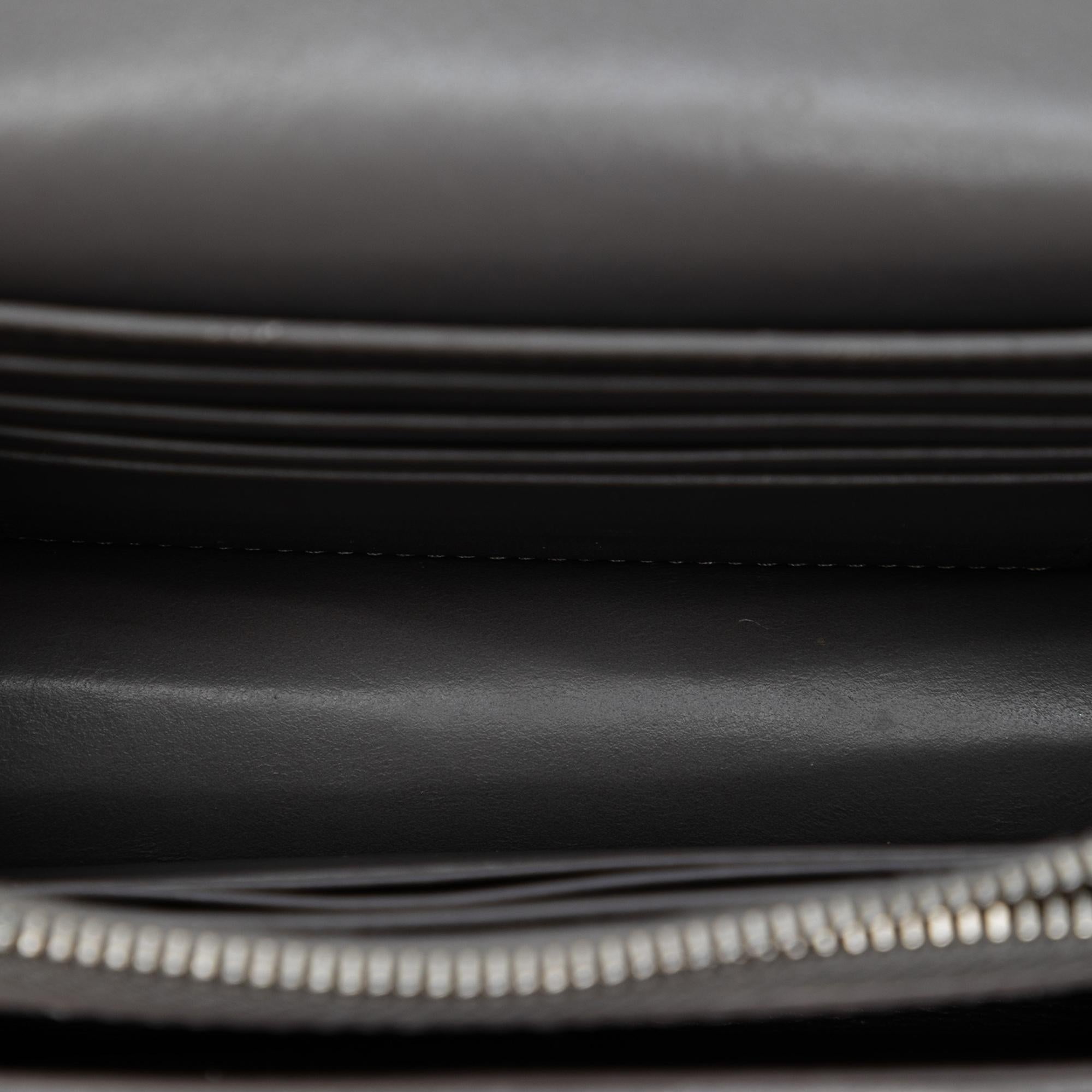 Saint Laurent Mini Croc Embossed Leather Monogram Sunset Wallet on Chain