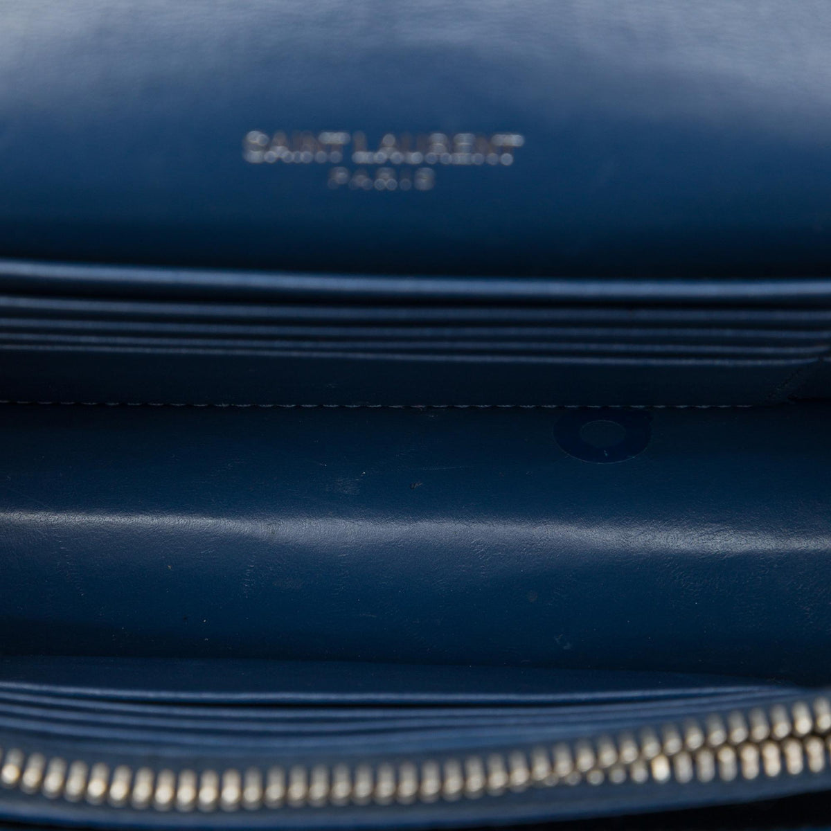Saint Laurent Mini Croc Embossed Leather  Monogram Sunset Wallet on Chain
