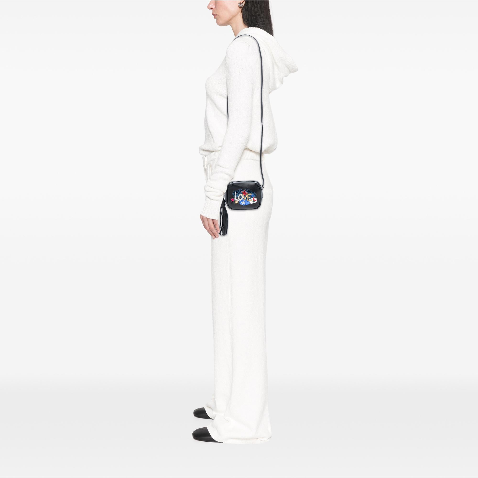 Saint Laurent Mini Embroidered Nappa Love Blogger Camera Bag