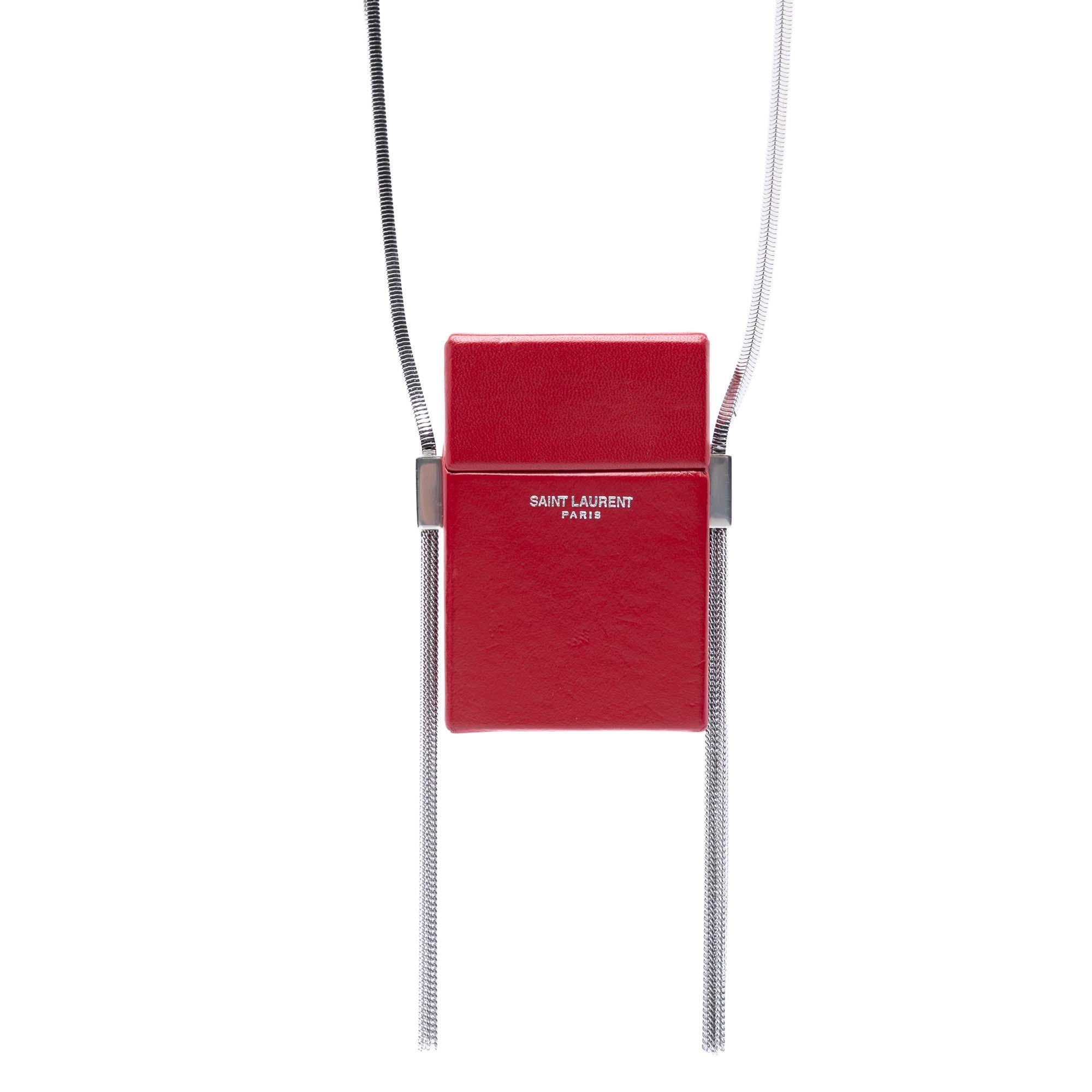 Saint Laurent Mini Lambskin Smoking Box Crossbody