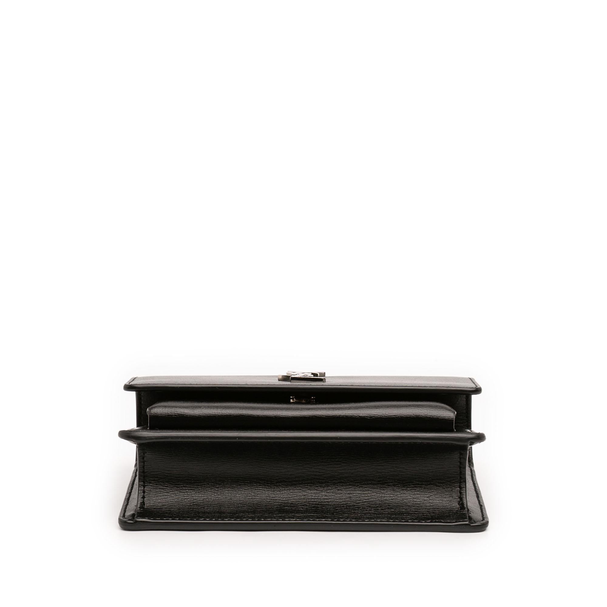 Saint Laurent Mini Leather Monogram Sunset Wallet on Chain