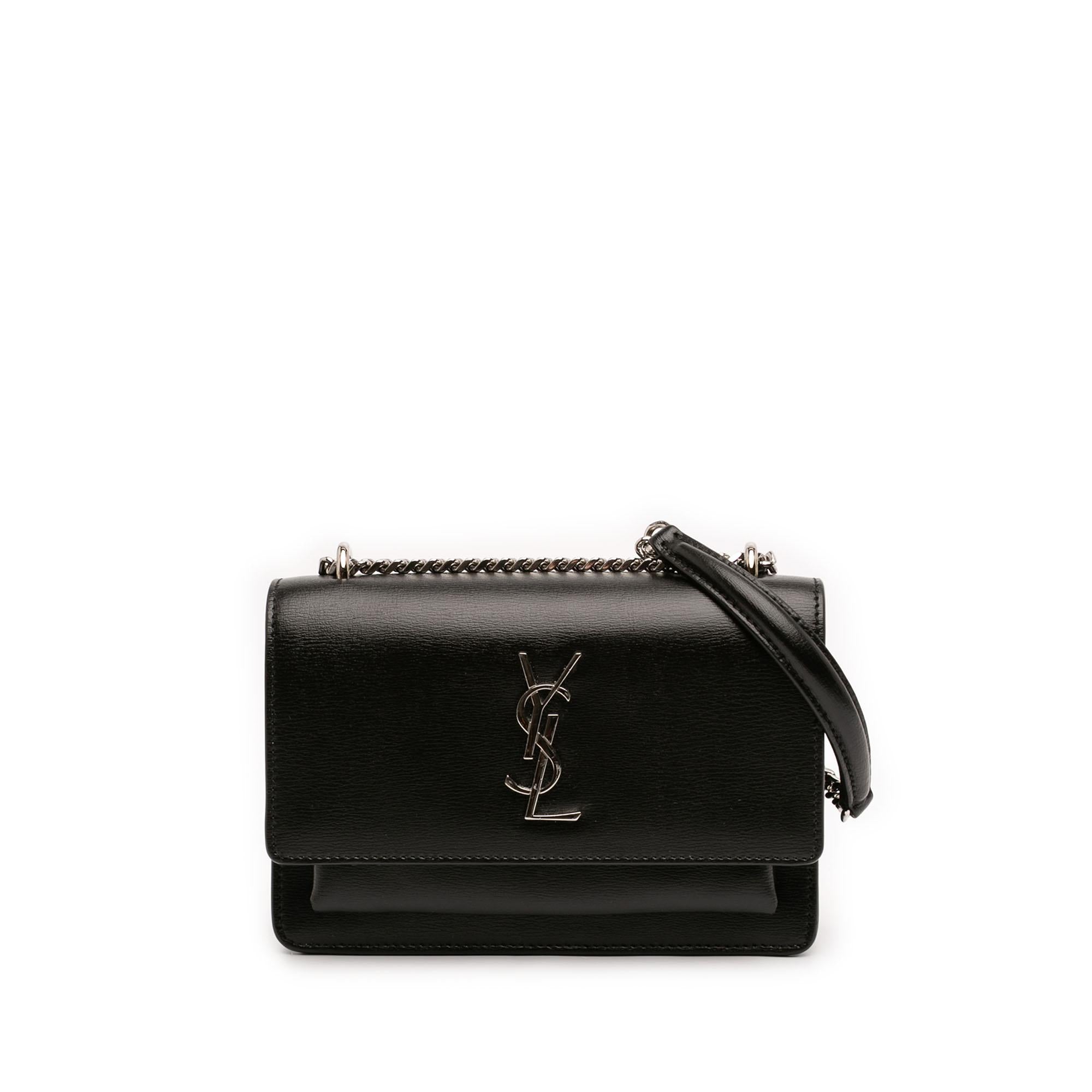 Saint Laurent Mini Leather Monogram Sunset Wallet on Chain