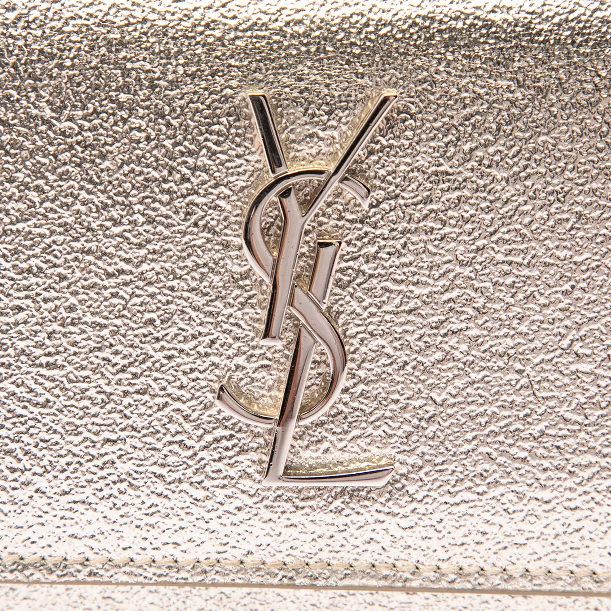 Saint Laurent Mini Metallic Calfskin Monogram Sunset Wallet on Chain