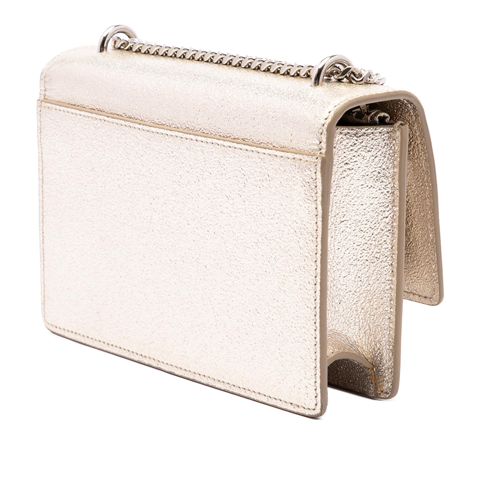 Saint Laurent Mini Metallic Calfskin Monogram Sunset Wallet on Chain