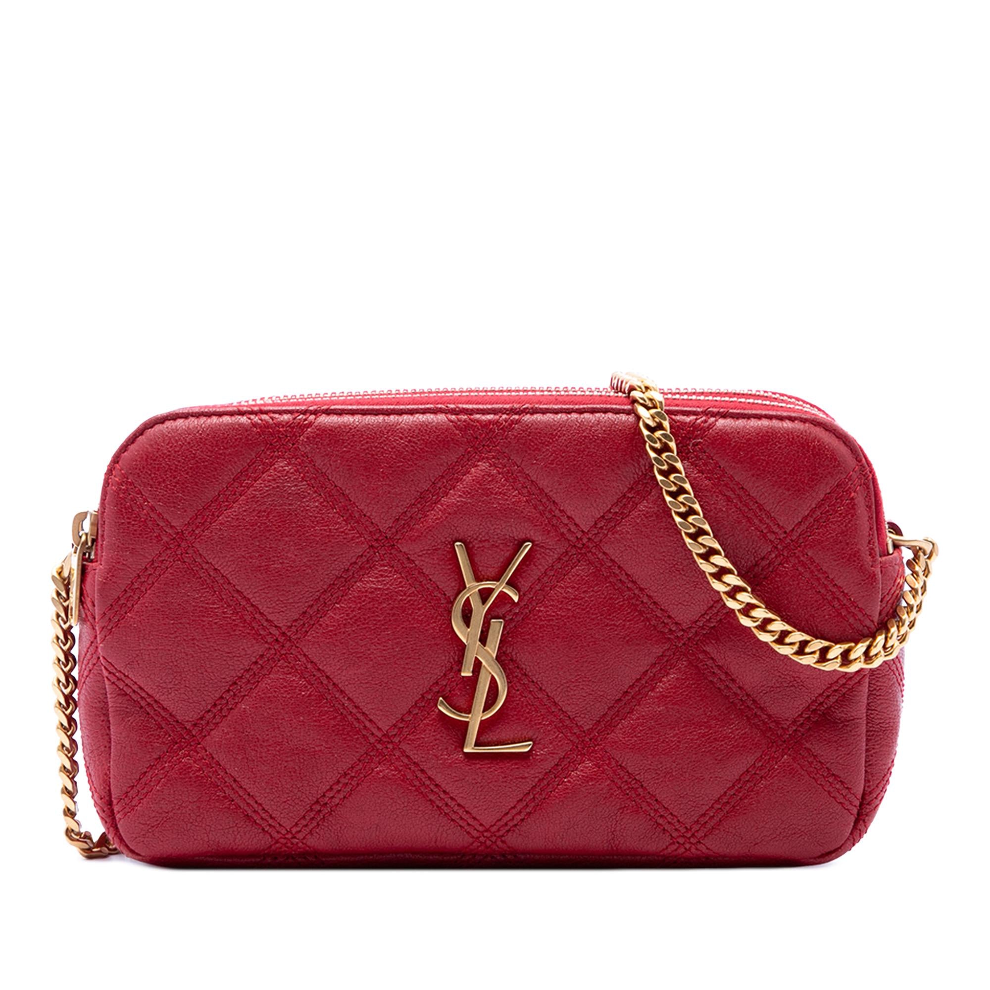Saint Laurent Mini Quilted Lambskin Becky Double Zip Crossbody