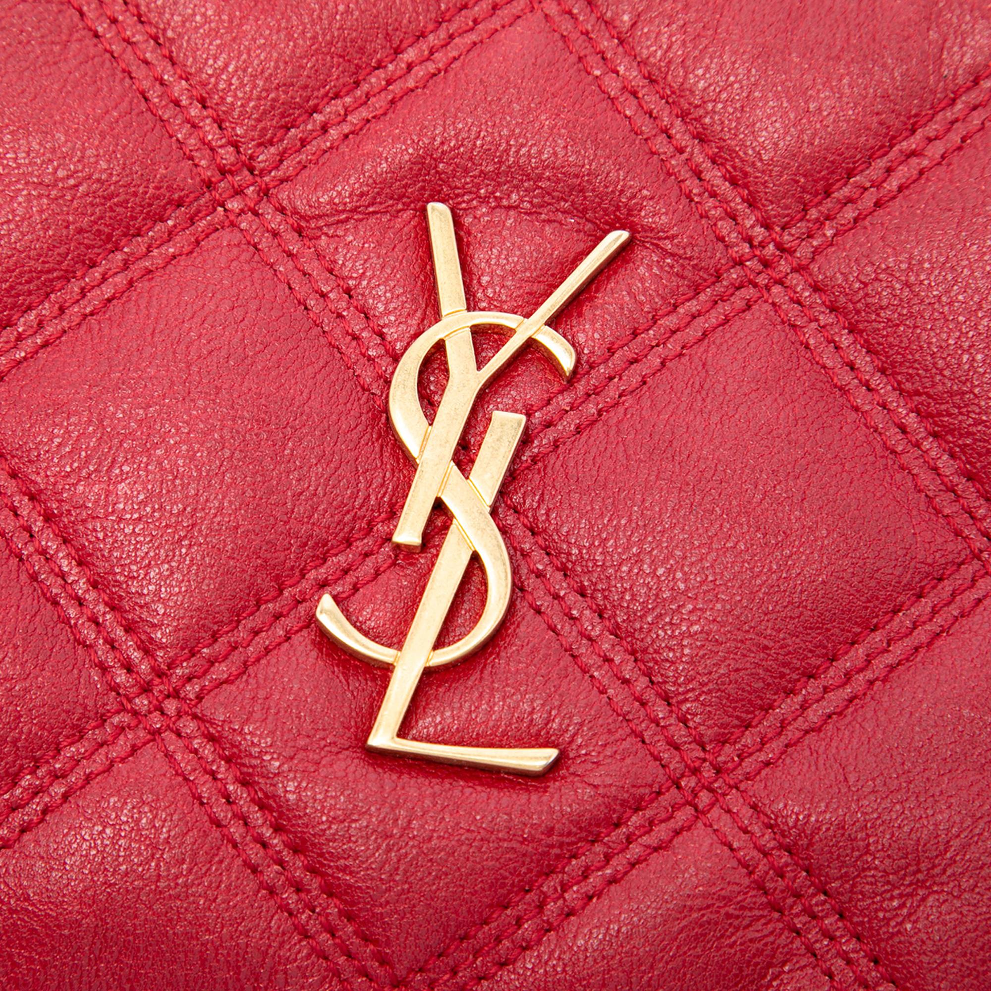Saint Laurent Mini Quilted Lambskin Becky Double Zip Crossbody
