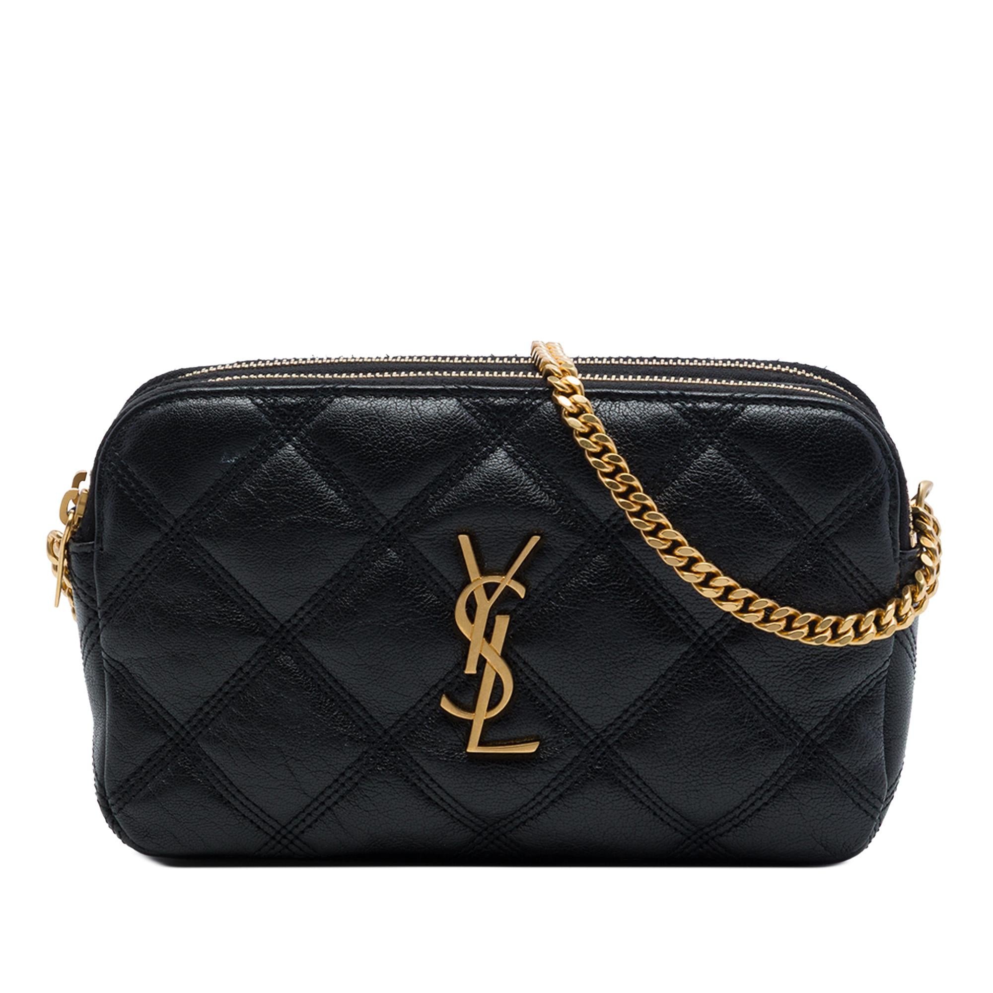 Saint Laurent Mini Quilted Lambskin Becky Double Zip Crossbody