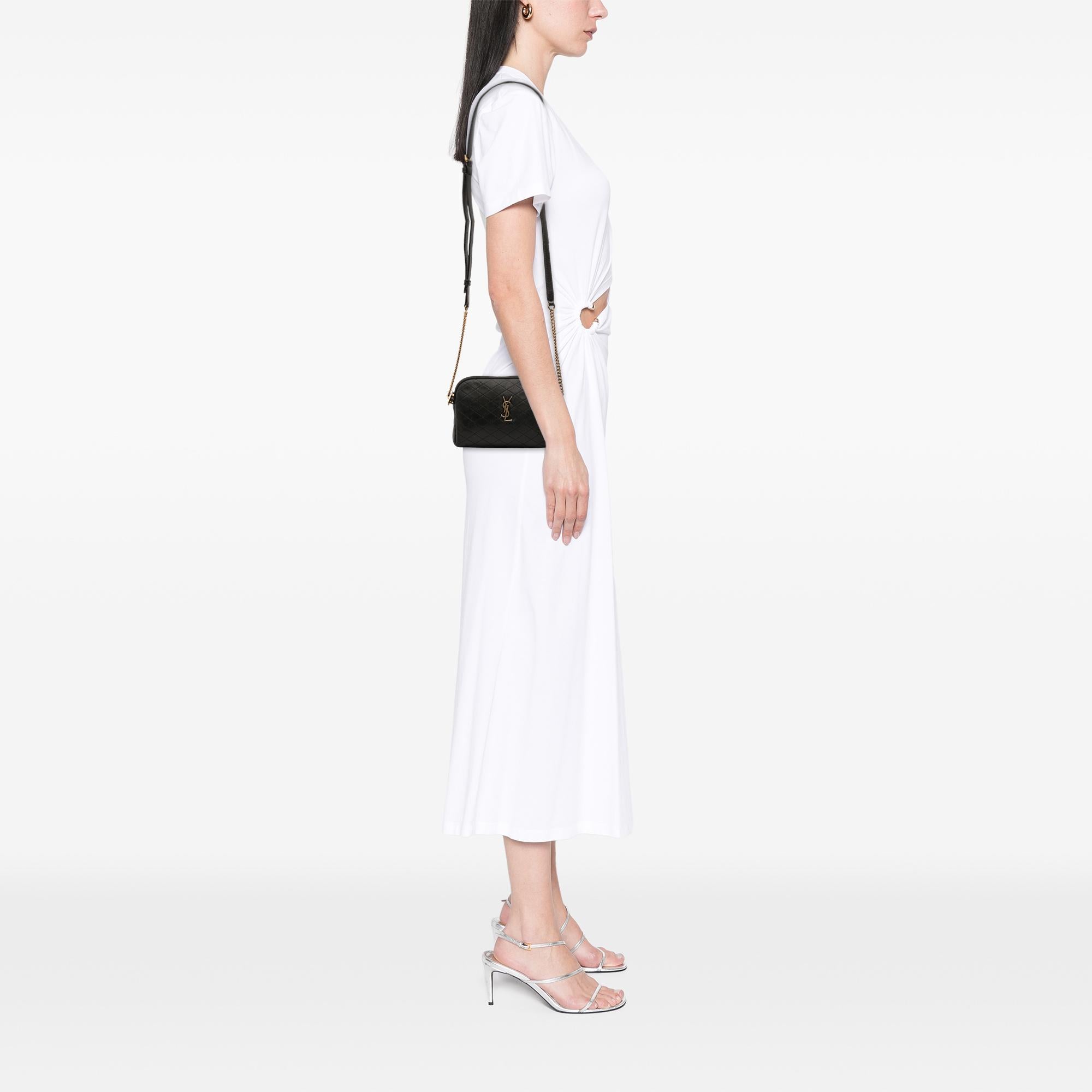 Saint Laurent Mini Quilted Lambskin Gaby Zippered Pouch