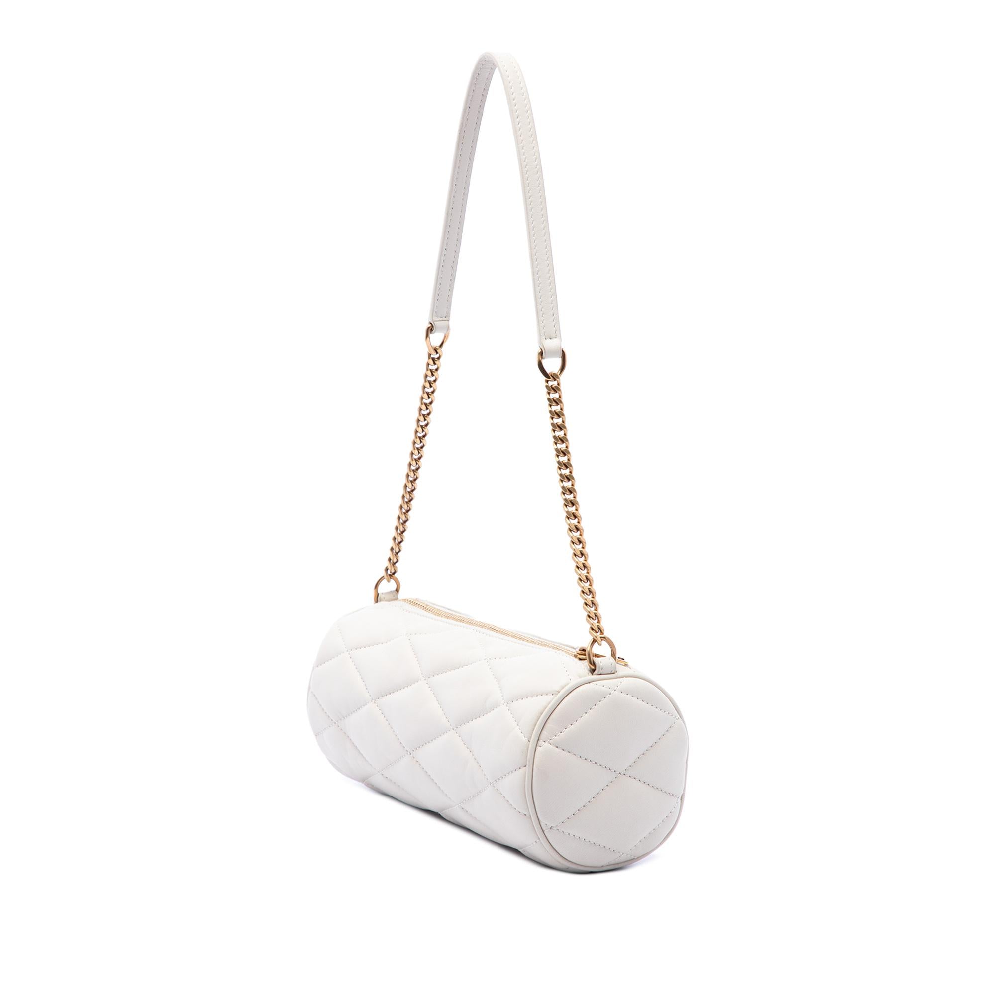 Saint Laurent Mini Quilted Lambskin Sade Tube Bag