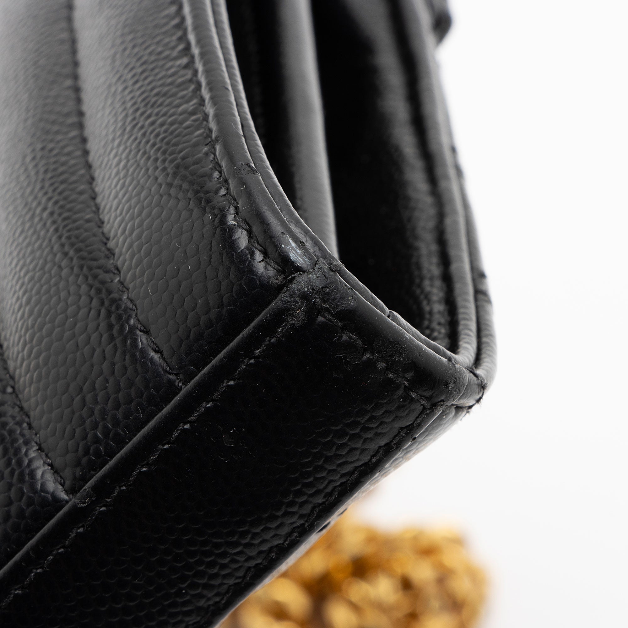 Saint Laurent Mixed Matelasse Grain de Poudre Monogram Chain Wallet